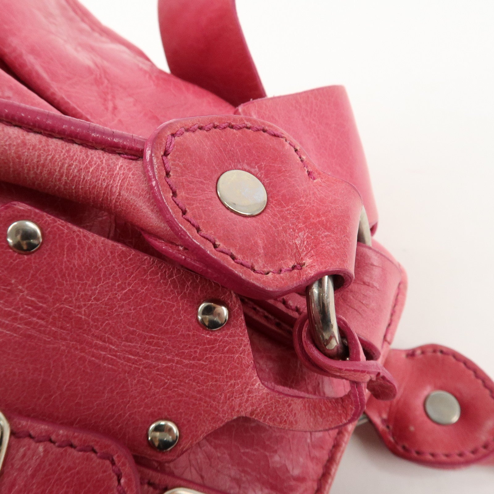 MIU MIU Leather 2Way Bag Hand Bag Ribbon Alamoana2011 09/60 Used