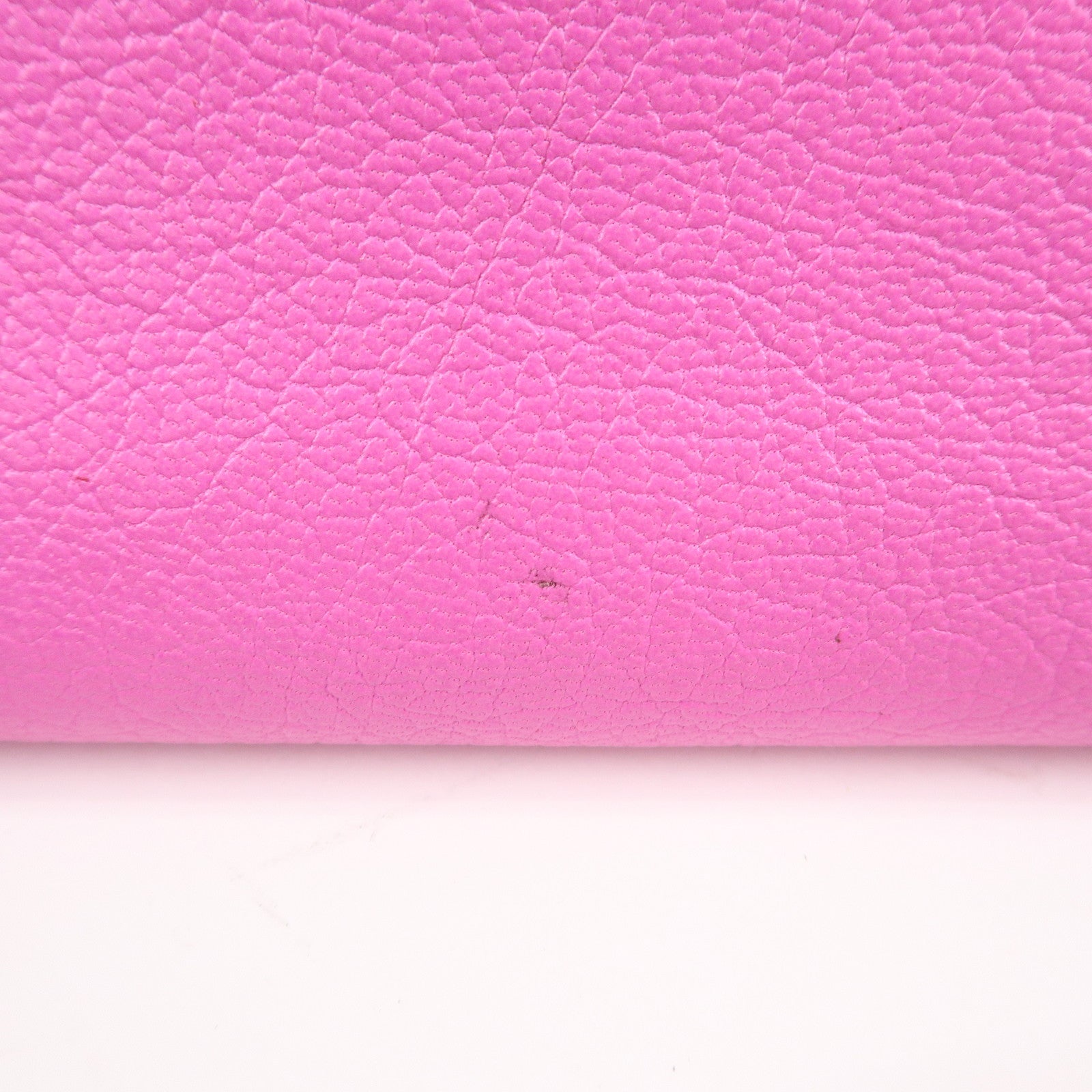 BALENCIAGA Leather Classic Continental Zip Wallet Pink 390187 Used