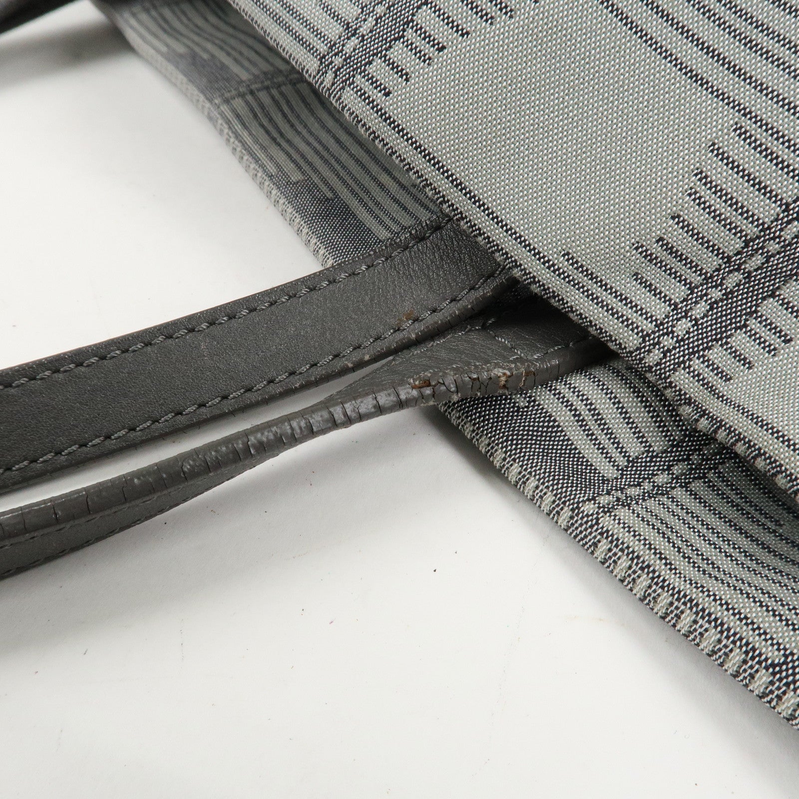 CHANEL New Travel Line Nylon Jacquard Leather Tote MM A47147 Used