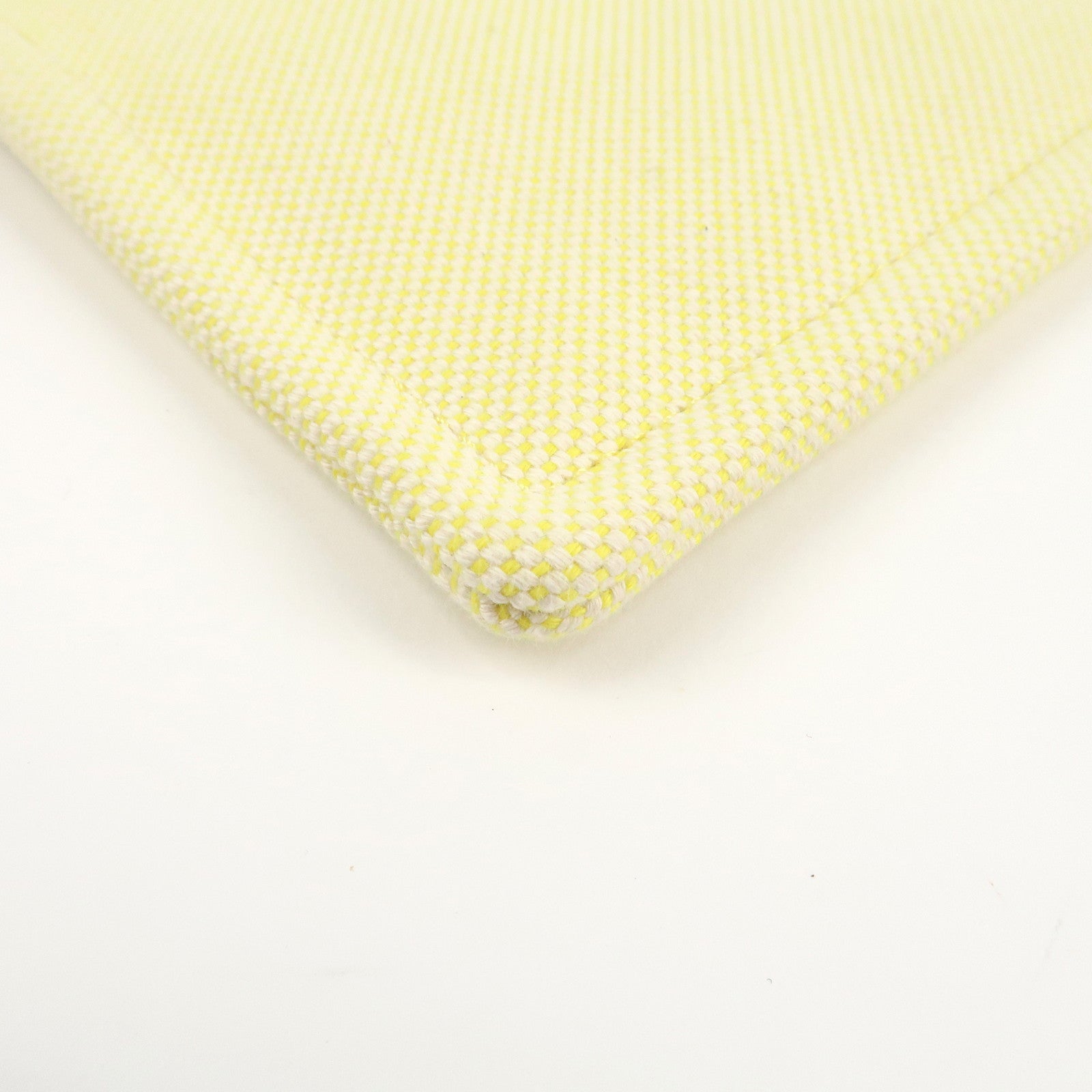 HERMES Canvas Leather H Tissage Yellow Brown Used