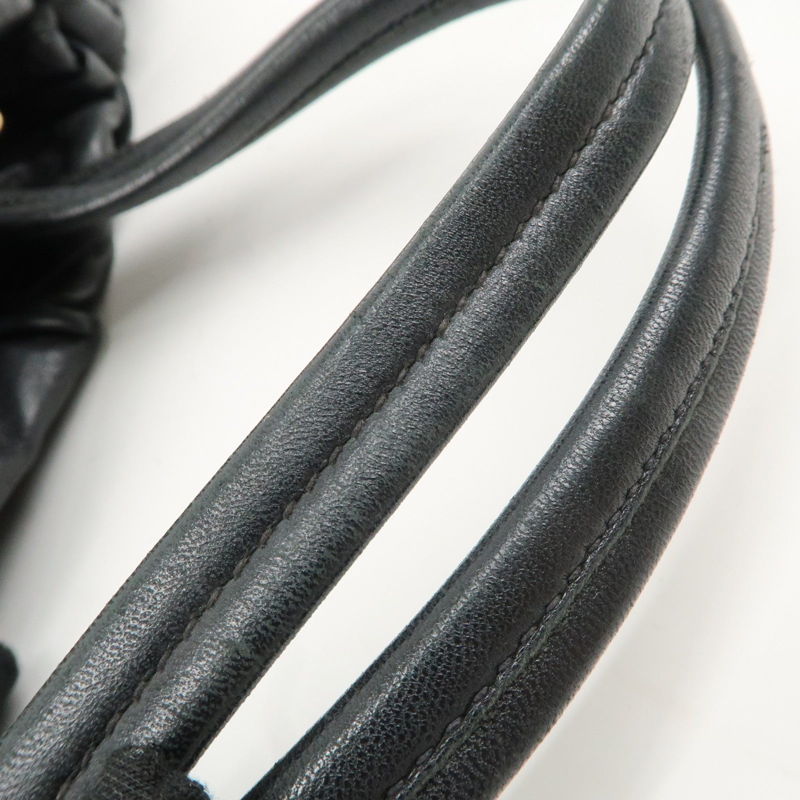 PRADA Leather Ribbon 2Way Bag Hand Bag Shoulder Bag BN1760 Used