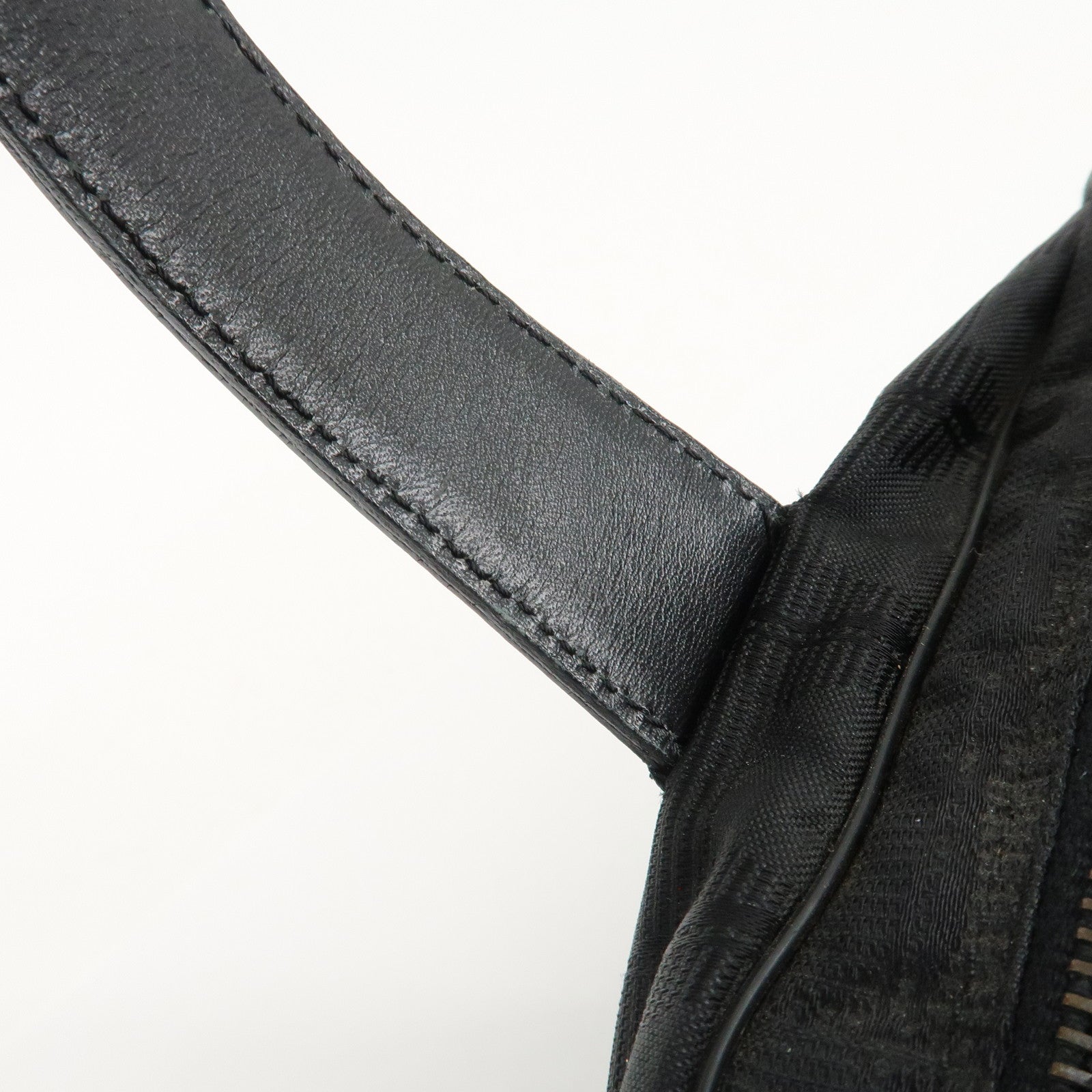 CHANEL New Travel Line Nylon Jacquard Leather Vanity Bag A15829 Used