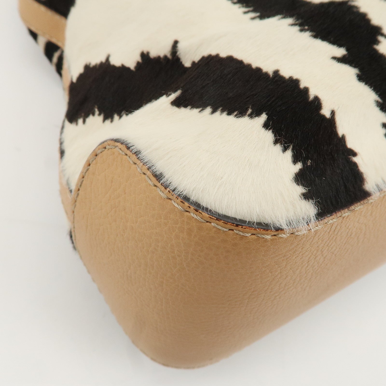 GUCCI Haraco Leather One Shoulder Bag Zebra 257026 Used