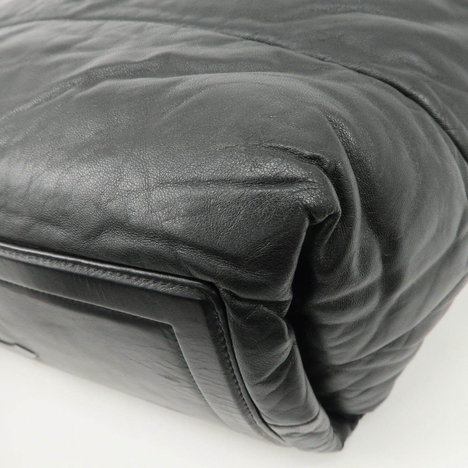 CHANEL COCO Cocoon Lamb Skin Tote Bag Shoulder Bag MM Black A47107 Used