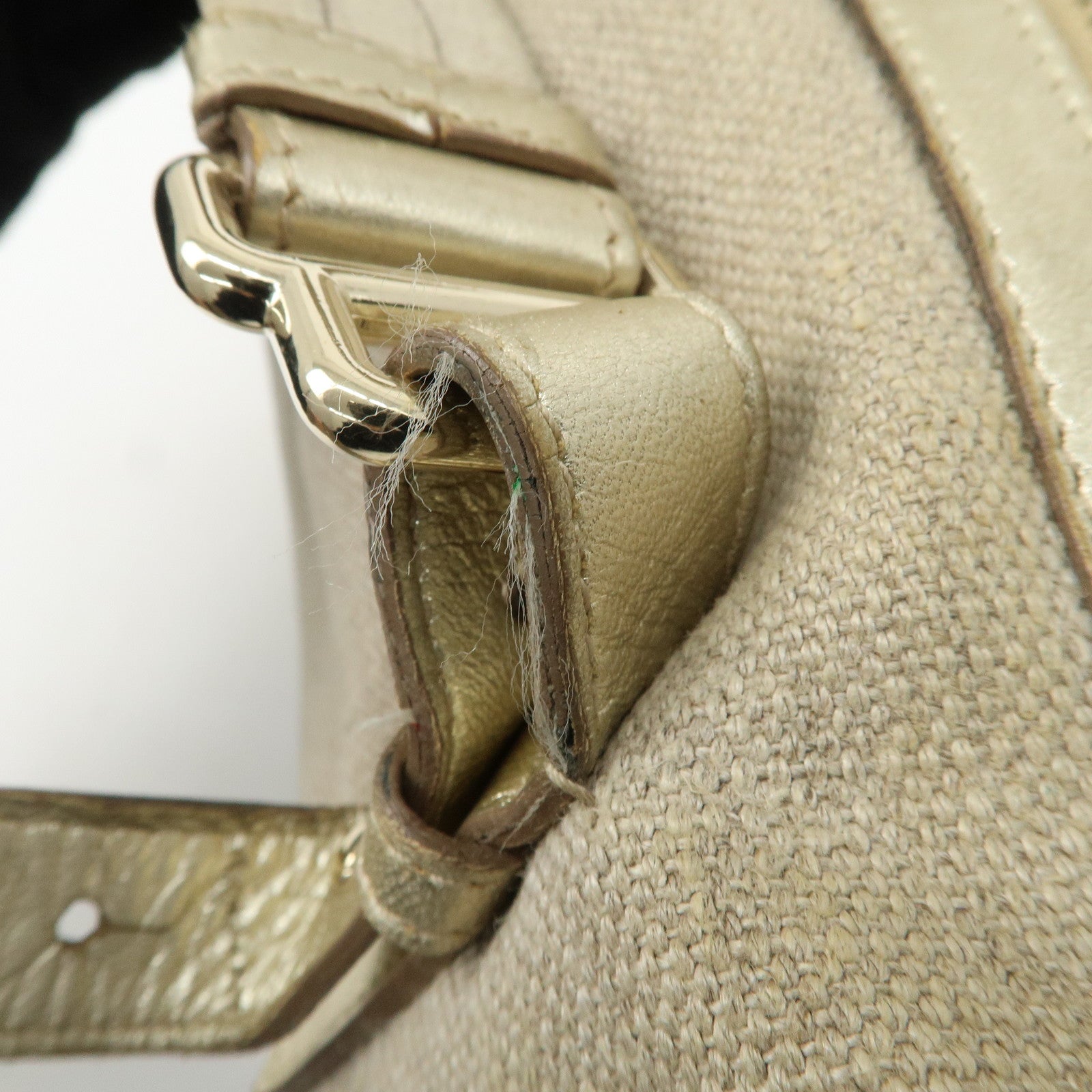 YVES SAINT LAURENT Rive Gauche Kahara Canvas Leather Mini Boston Used