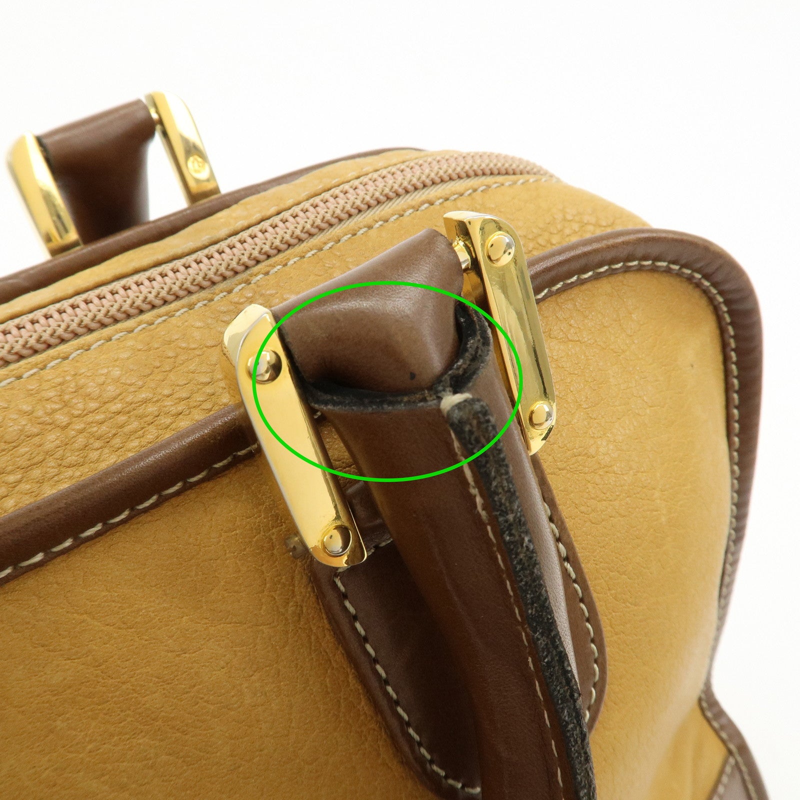 LOEWE Anagram Suede Leather Amazona 32 Hand Bag Brown Used