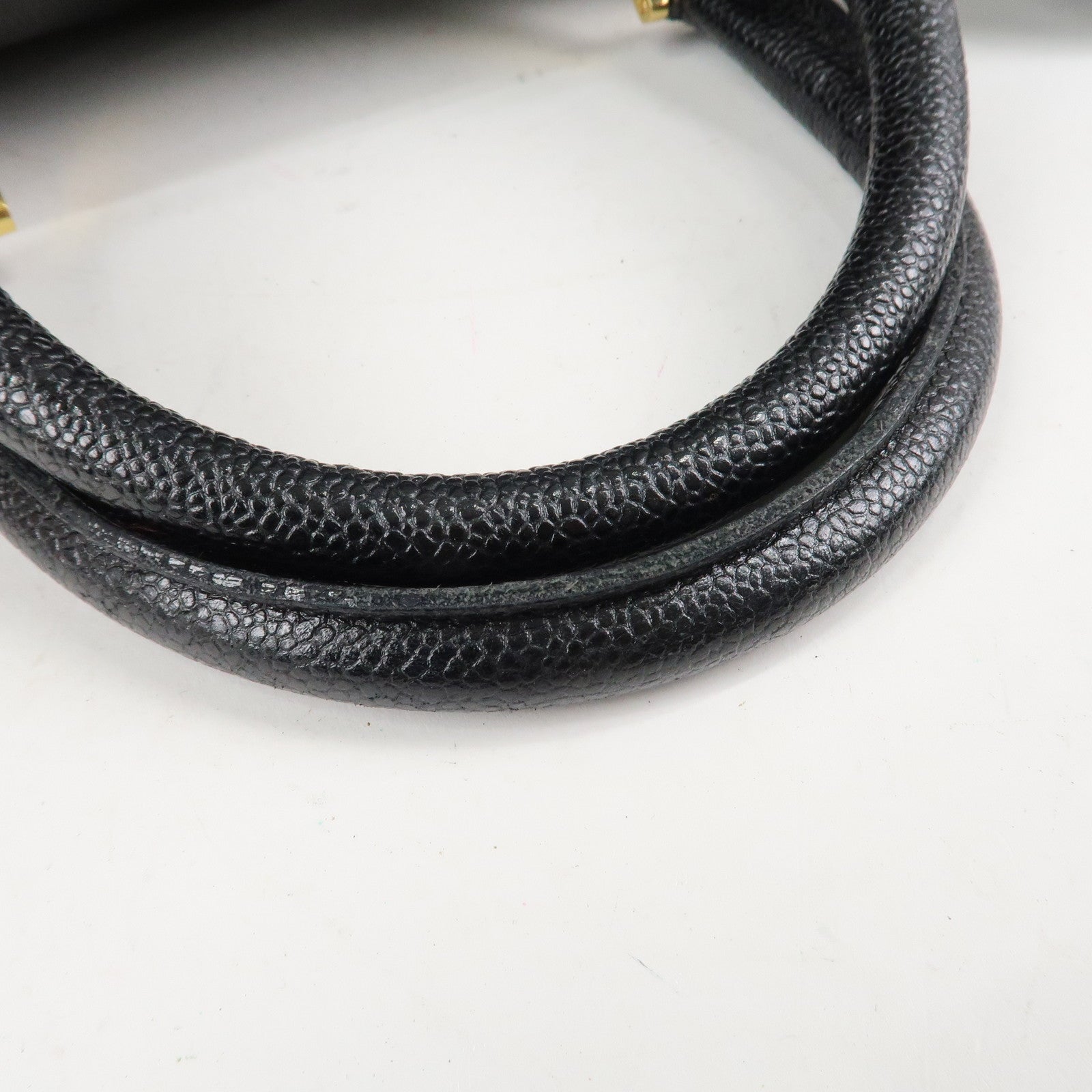 CHANEL Caviar Skin Large COCO 2Way Boston Bag Black Used