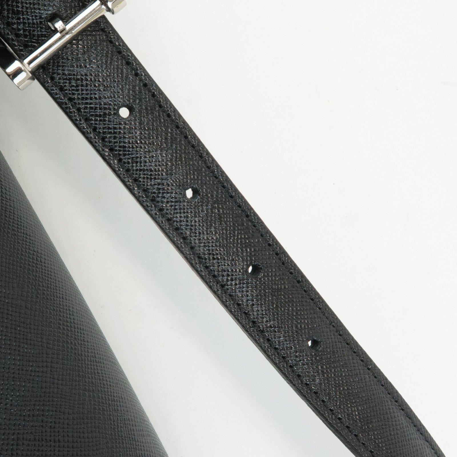 BURBERRY Leather Shoulder Bag Hand Bag Black Silver Hardware Used