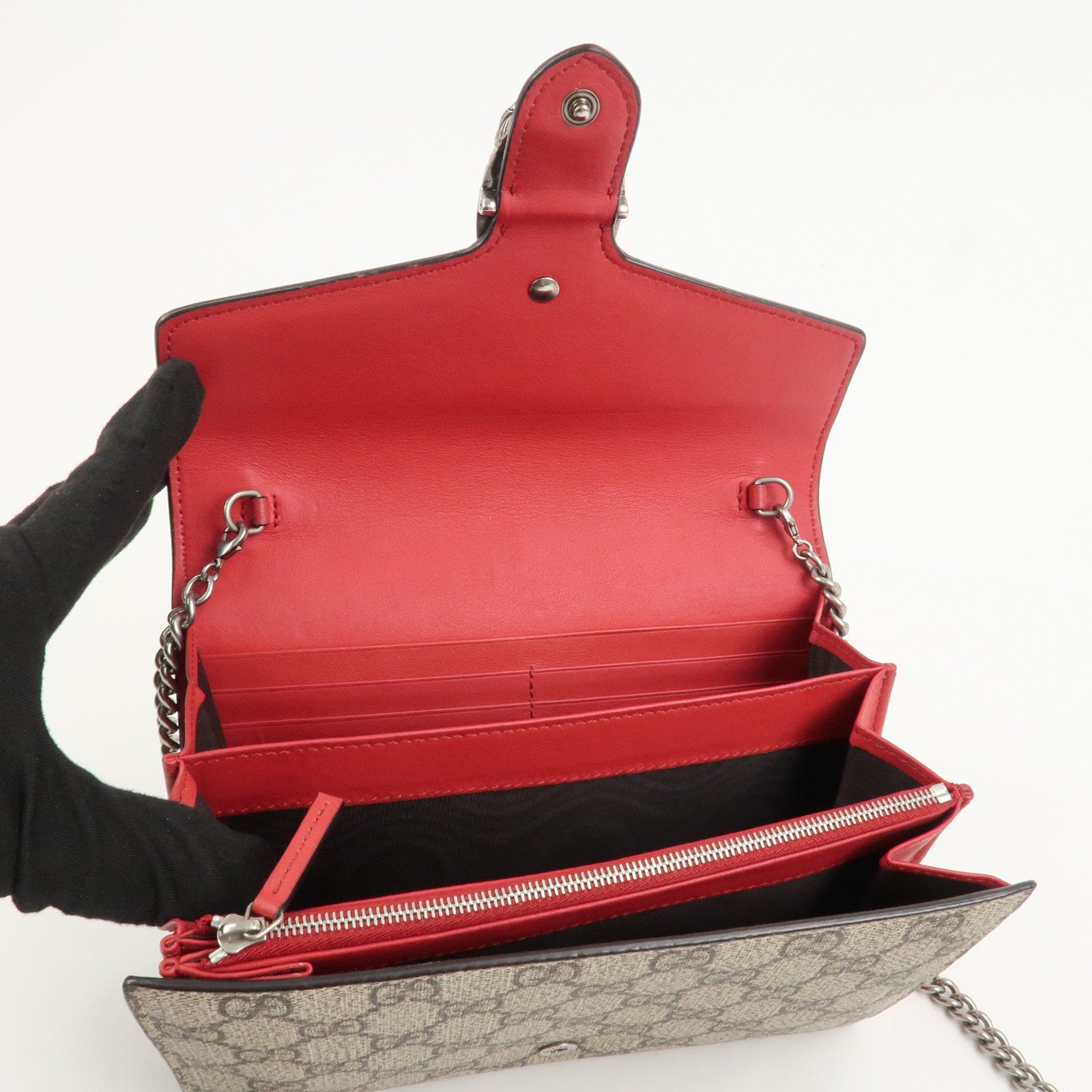 GUCCI Dionysus GG Supreme Chain Shoulder Bag Beige 401231