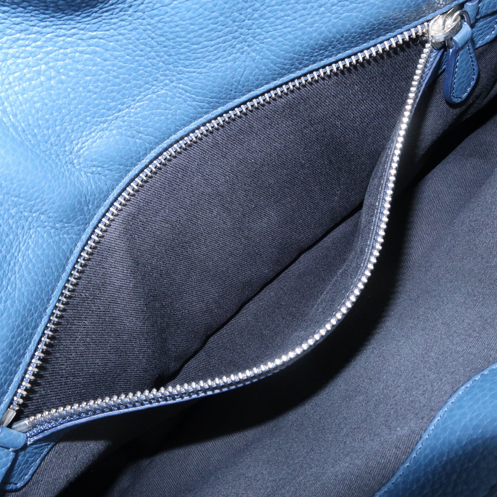 JIL SANDER Logo Leather 2WAY Bag Hand Bag Shoulder Bag Navy