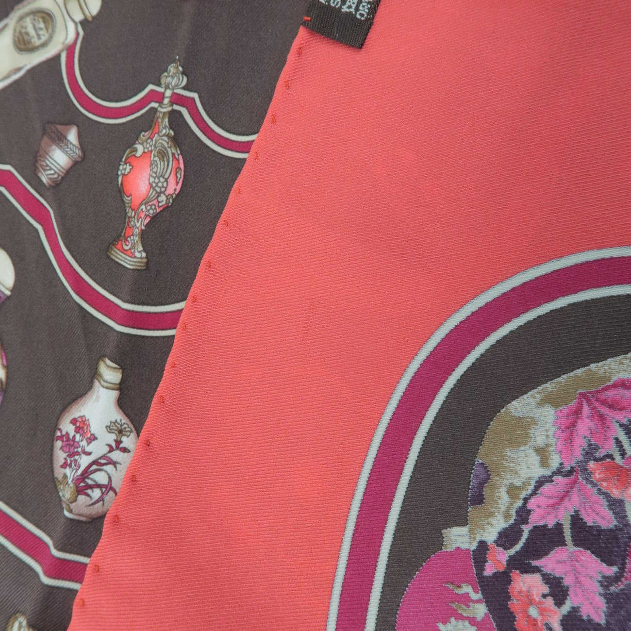 HERMES Carre 70 Silk 100% Set of 2 Scarves Red Pink