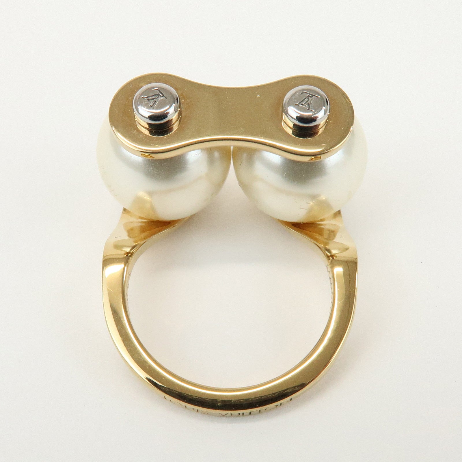Louis Vuitton Ring LV Speedy Imitation Pearl M Gold M68069