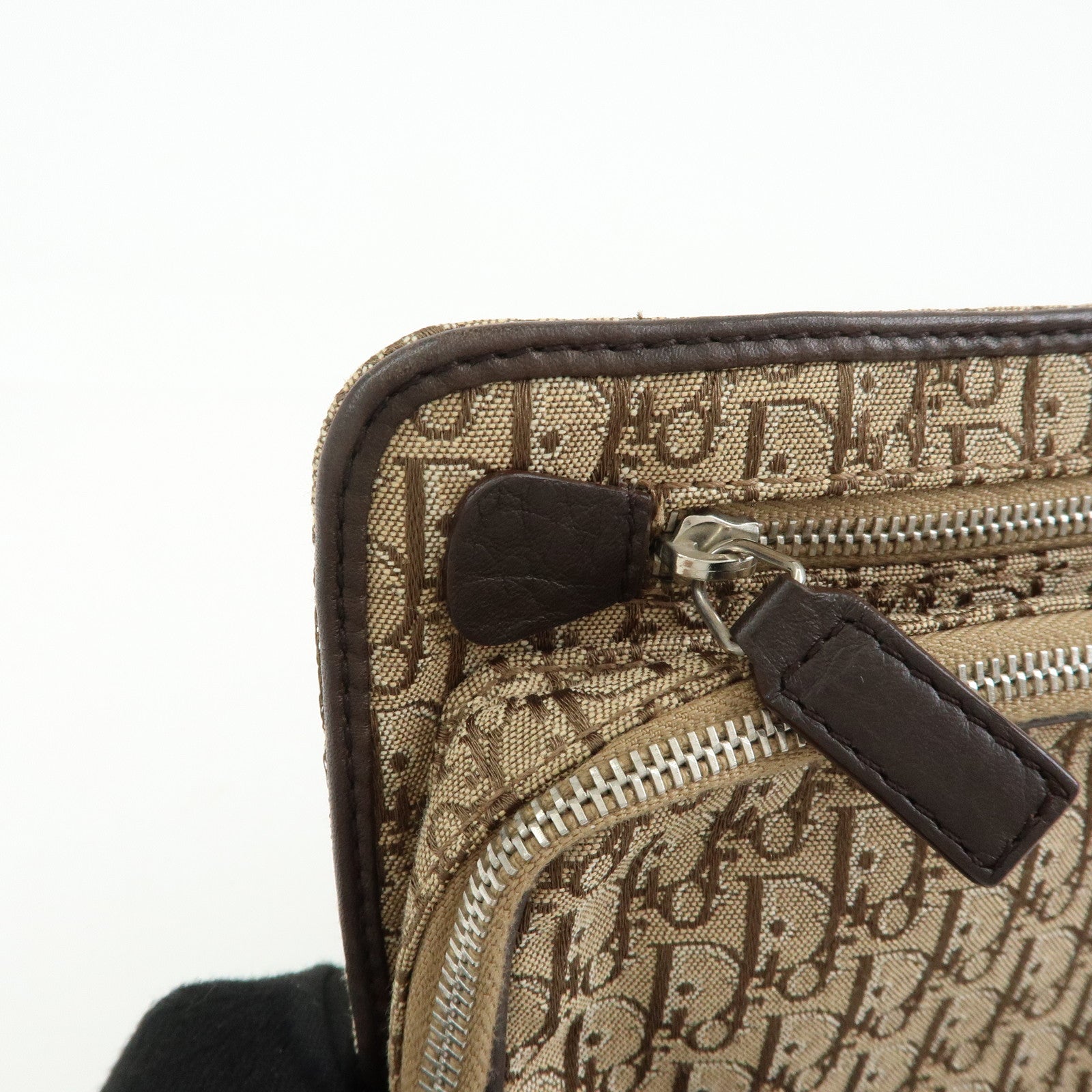 Christian Dior Trotter Street Chic Canvas Leather Waist Bag Brown