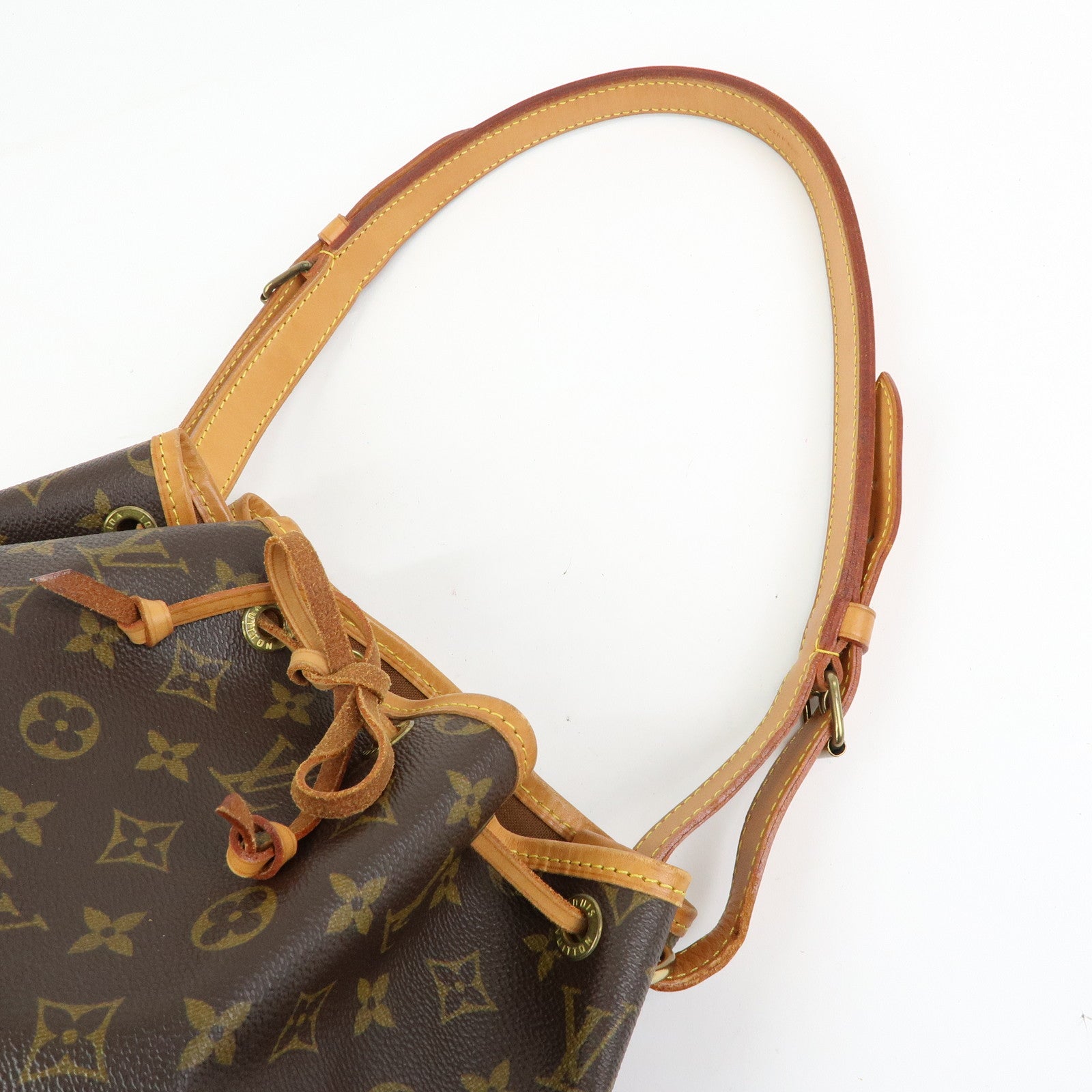 Louis Vuitton Monogram Canvas Leather Noe Shoulder Bag Brown M42224