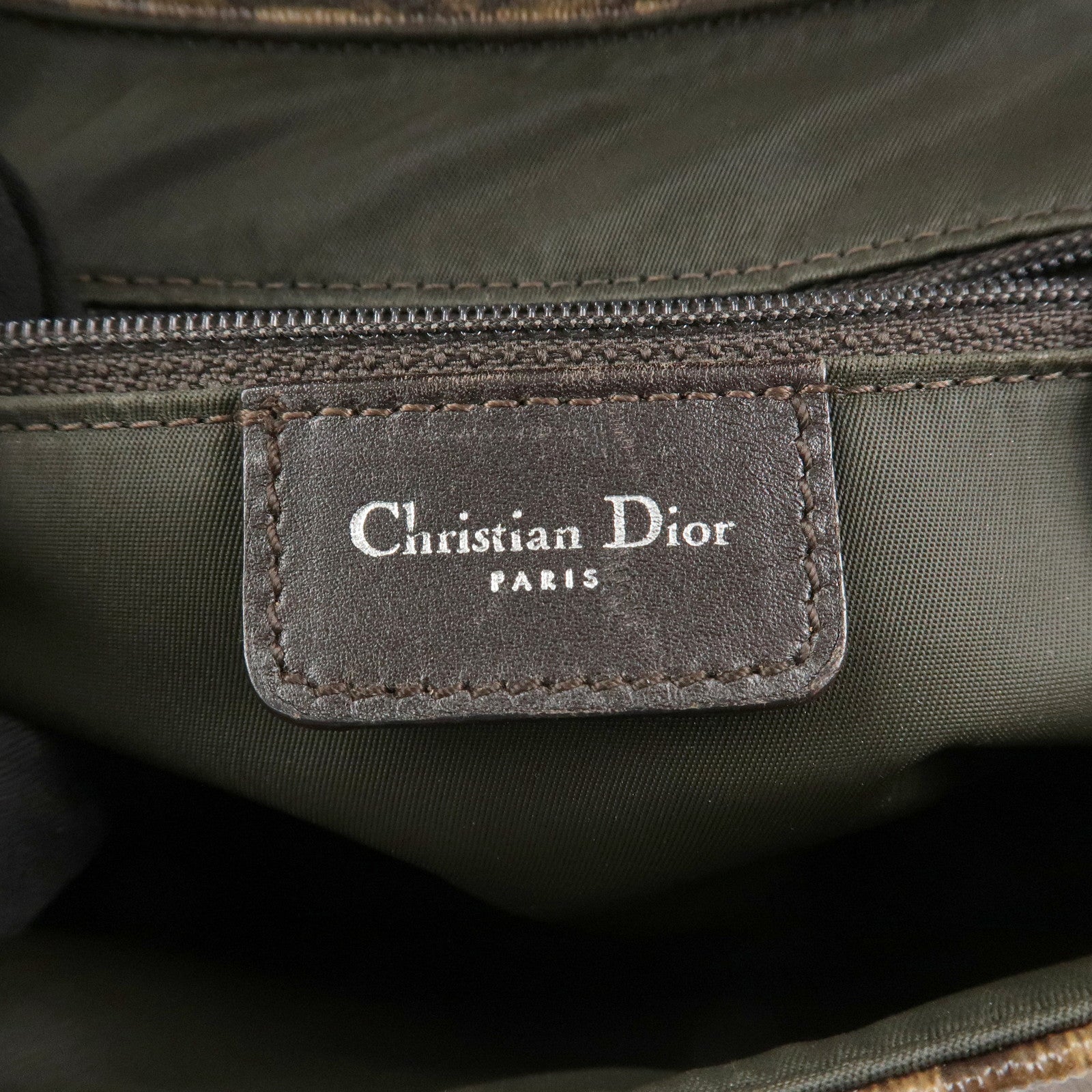 Christian Dior Trotter Romantic PVC Suede Hand Bag Brown