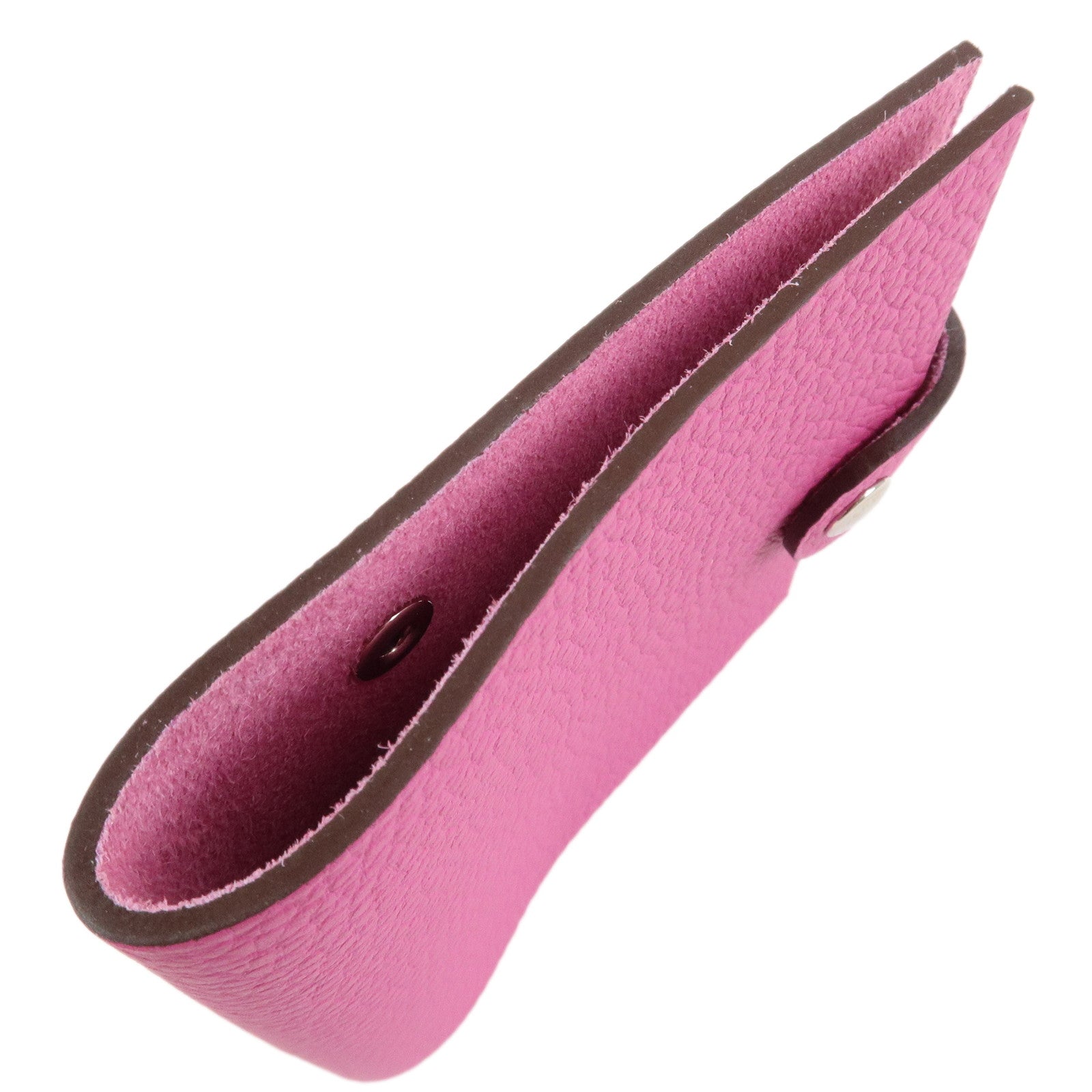 HERMES Ulysse Mini Leather C Stamped Note Book Cover Pink