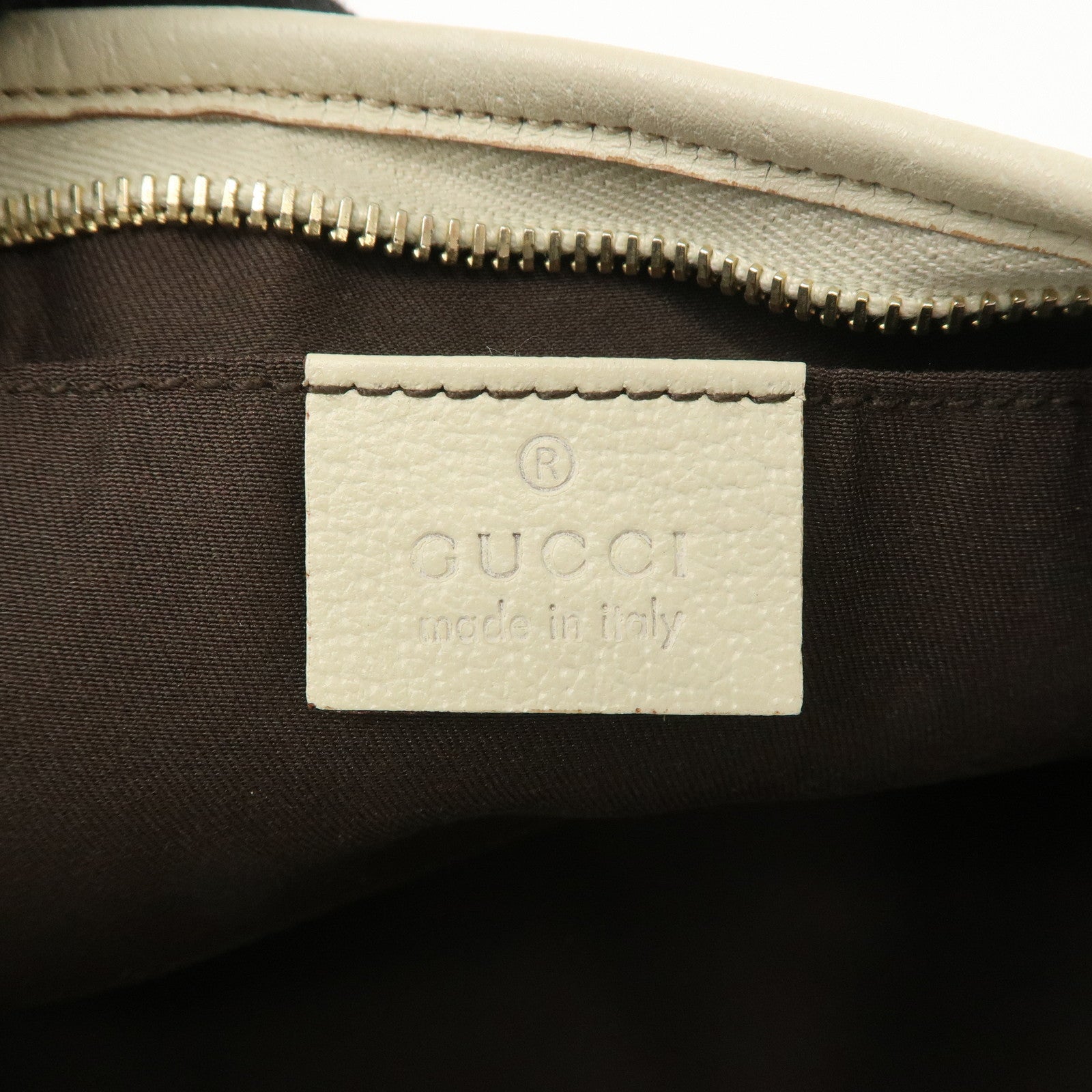 GUCCI Abbey GG Canvas Leather Shoulder Bag Beige Ivory Gold HDW 130939 Used