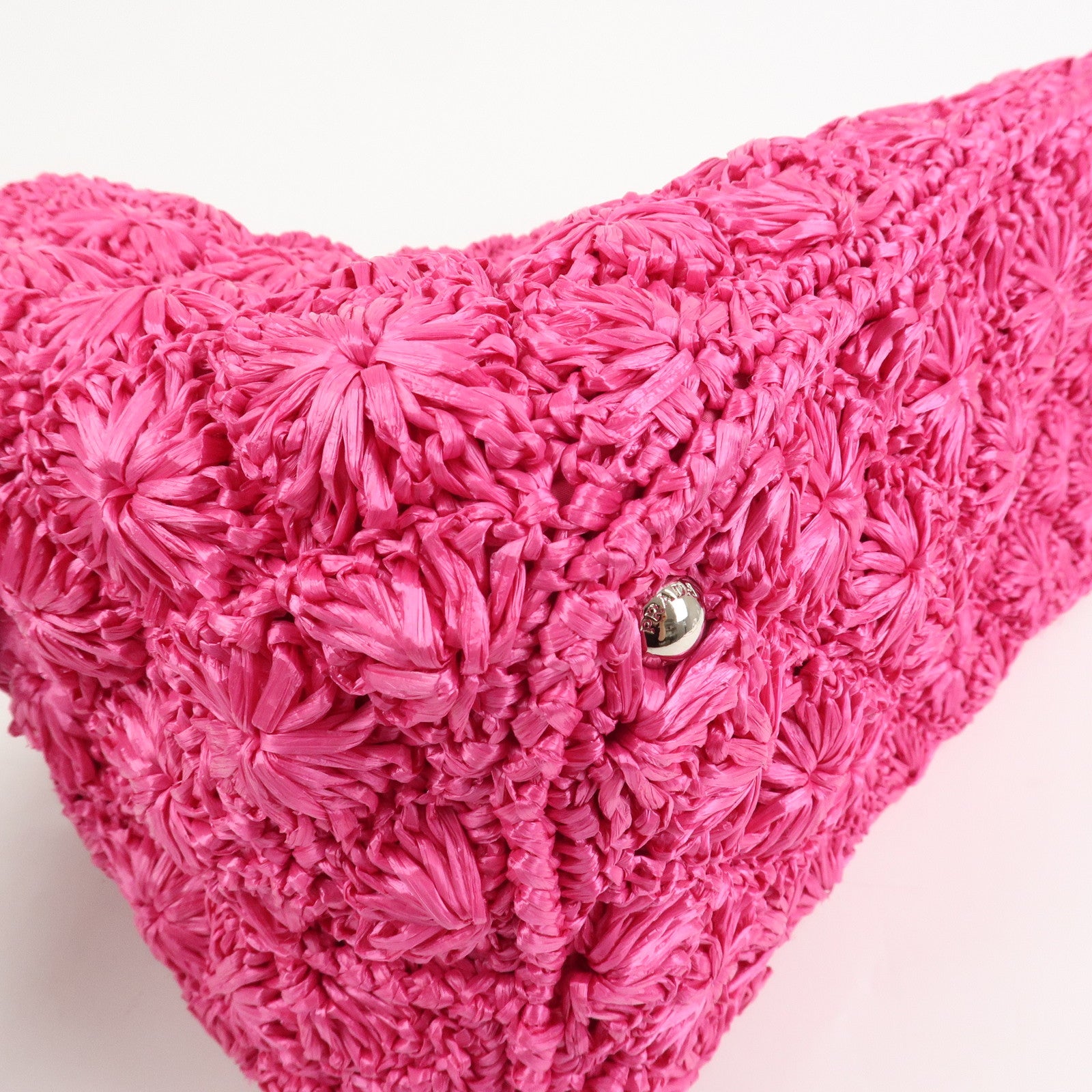 PRADA Canapa Raffia 2Way Bag Hand Bag Shoulder Bag Pink BN2888