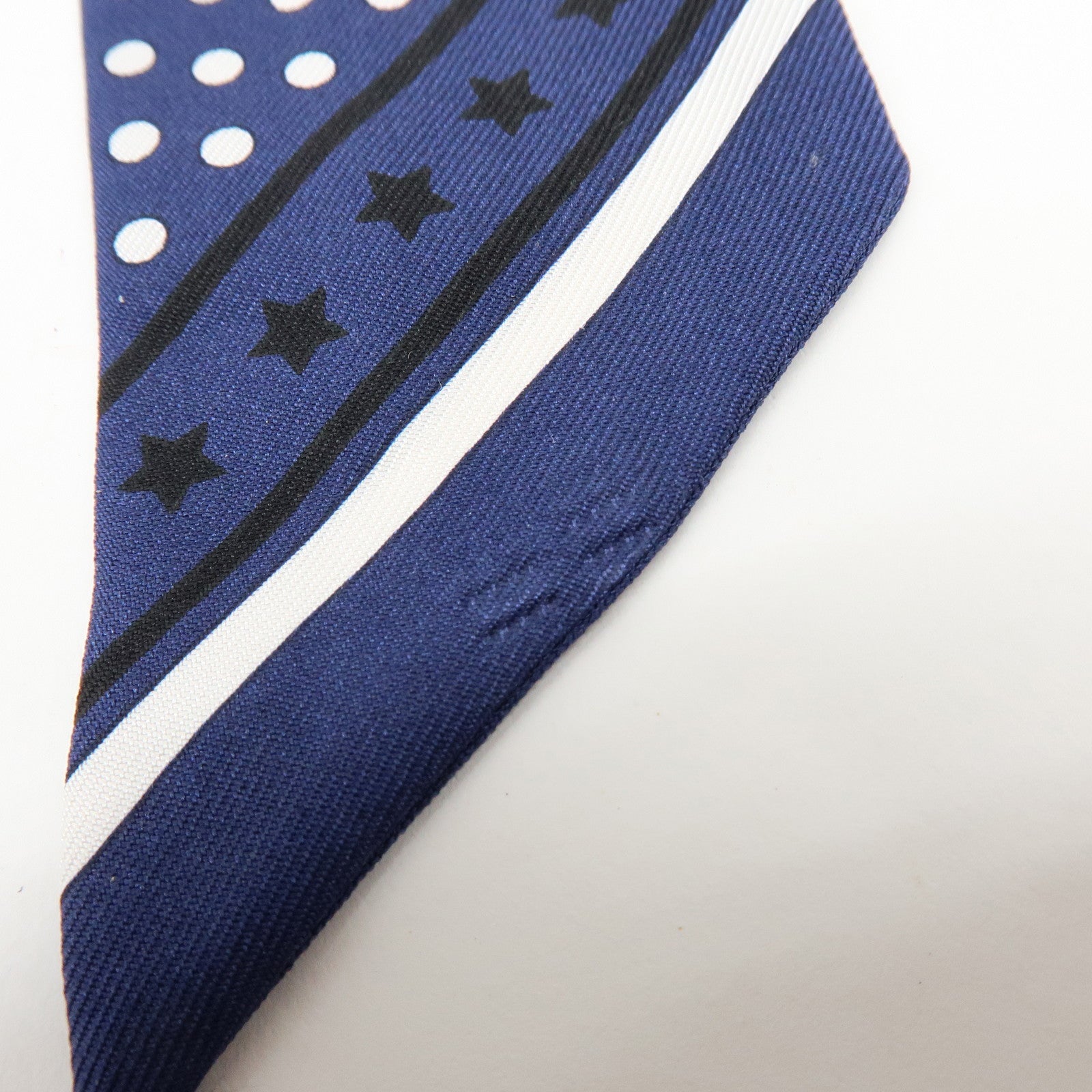 HERMES Twilly Silk 100% Scarf Les Flacons Bandana Red Navy
