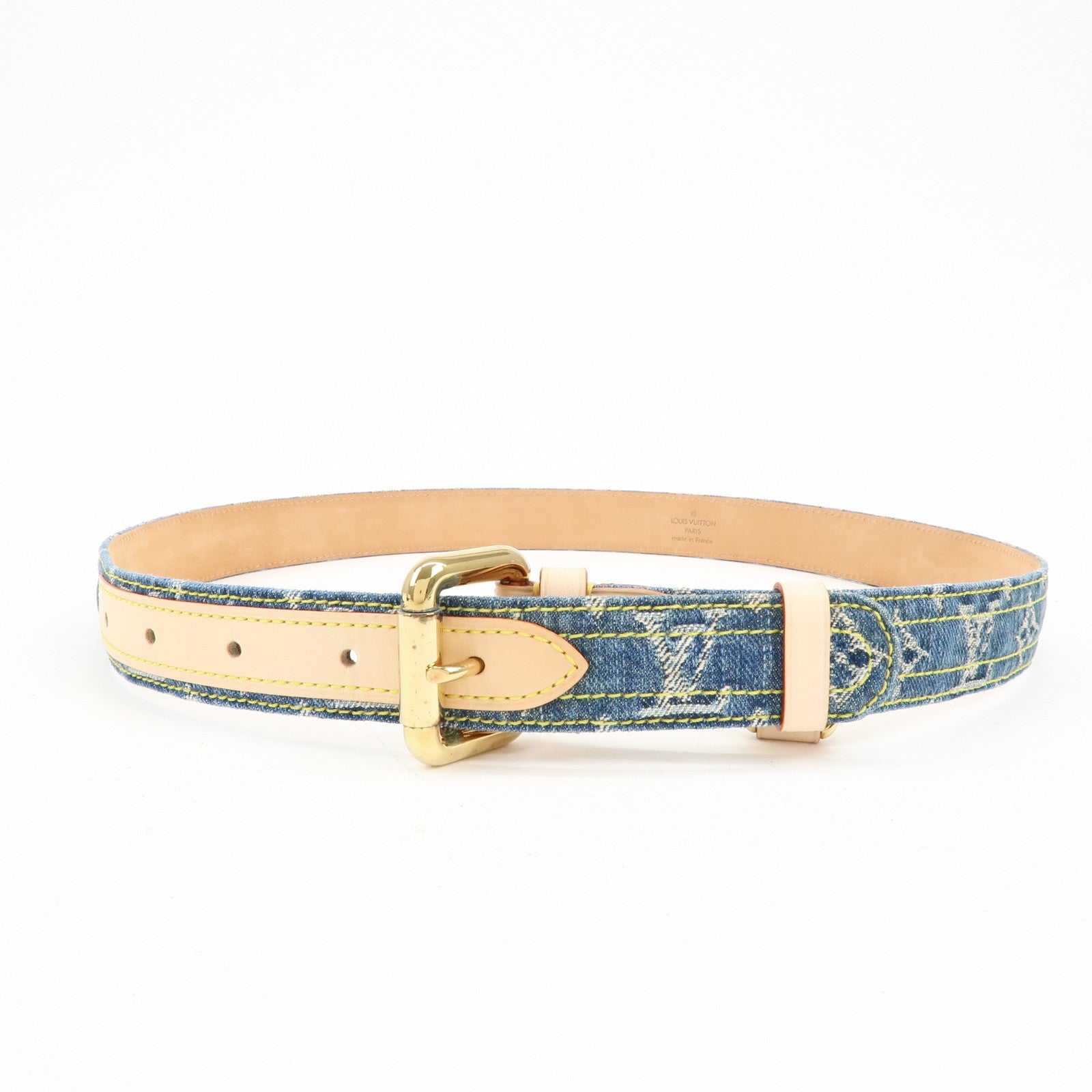 Louis Vuitton Monogram Denim Ceinture Belt 90/36 Blue M6921U
