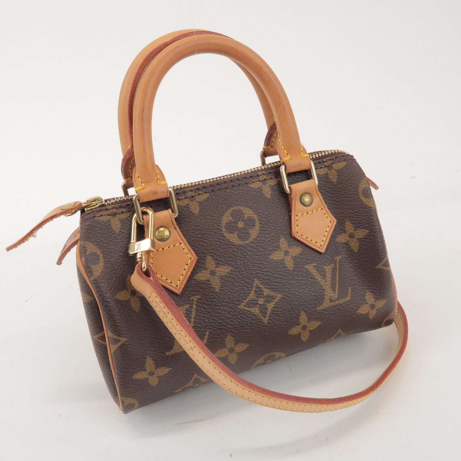 Louis Vuitton Monogram Mini Speedy Hand Bag & Shoulder Strap M41534