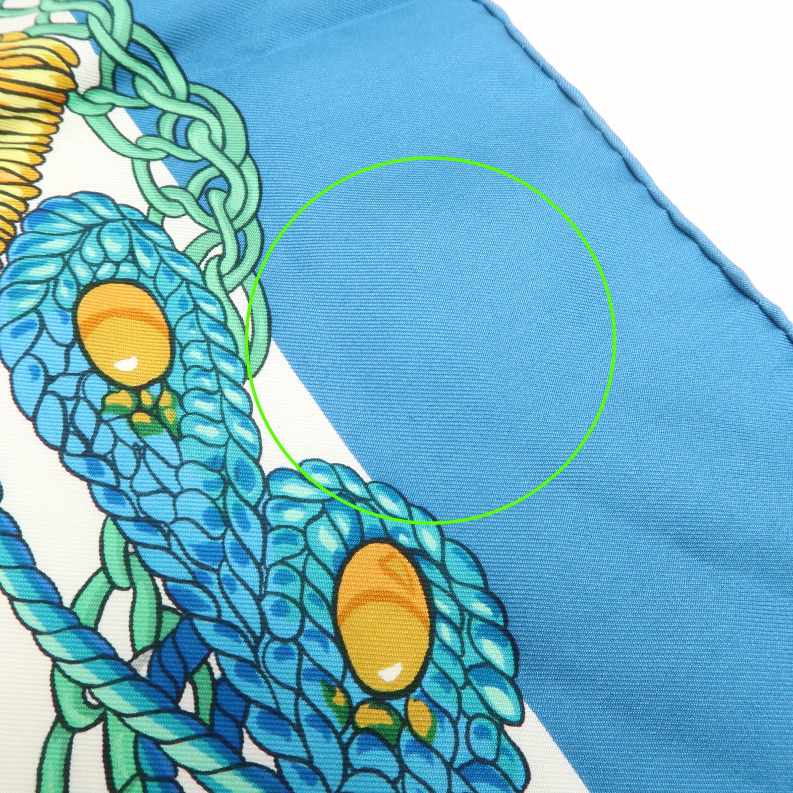 HERMES Carre 90 Silk 100% Scarf Le Timbalier Blue Gold