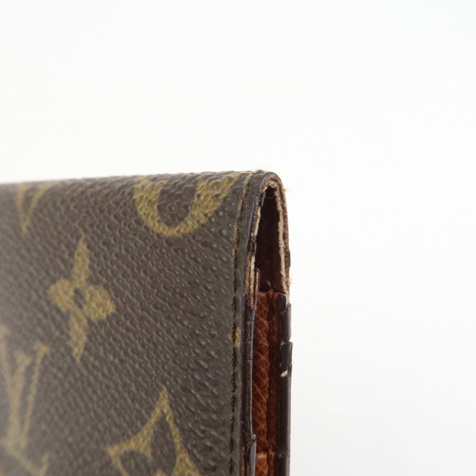 Louis Vuitton Monogram Canvas Leather Card Case Card Holder Brown