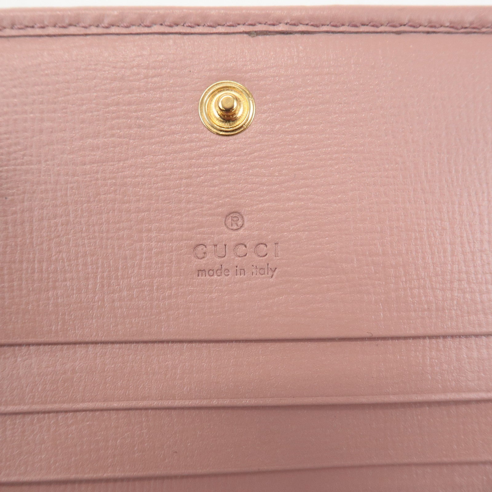GUCCI Horsebit Leather Bi-fold Wallet Small Wallet Pink 621887 Used