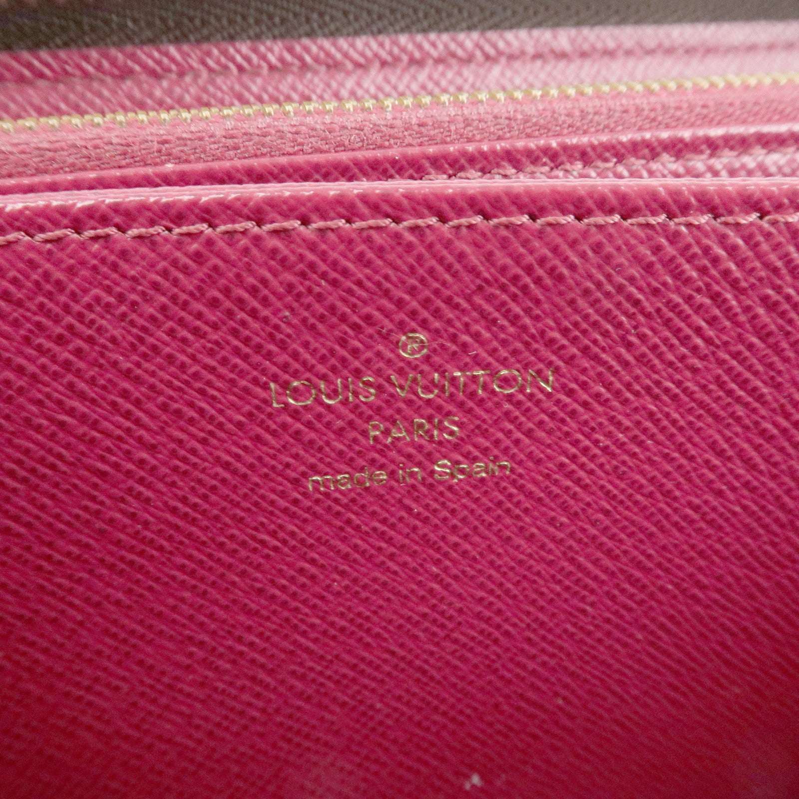 Louis Vuitton Monogram Zippy Long Wallet Brown Fuchsia M41895 Used