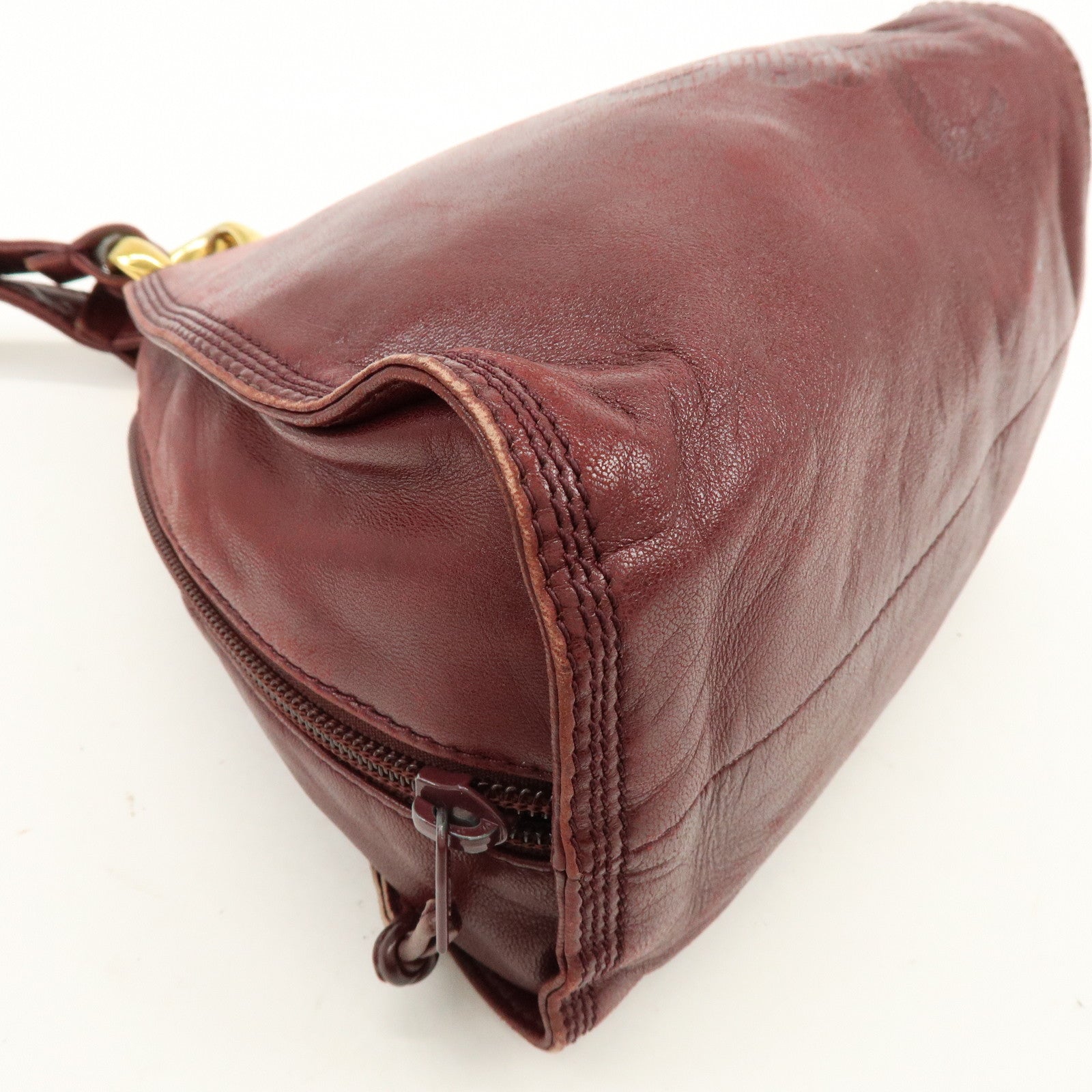 LOEWE Anagram Leather Shoulder Bag Crossbody Bag Bordeaux