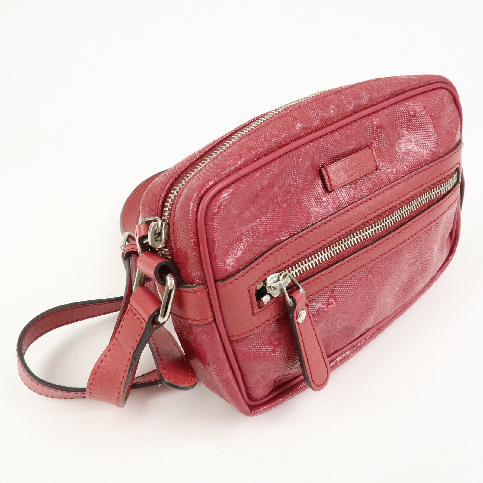 GUCCI GG Imprime GG Supreme Leather Shoulder Bag Pink 201447