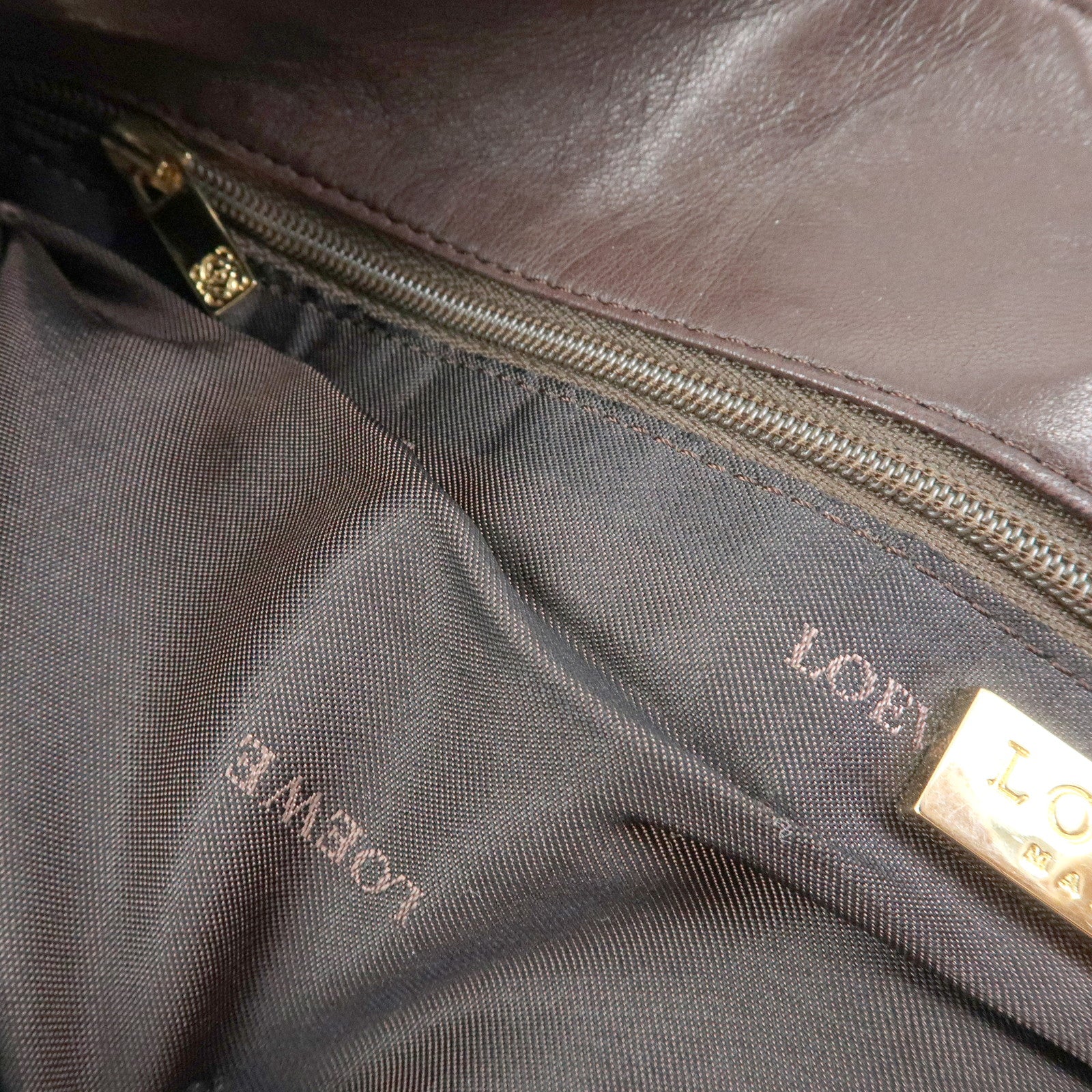 LOEWE Nappa Leather Tote Bag Hand Bag Brown