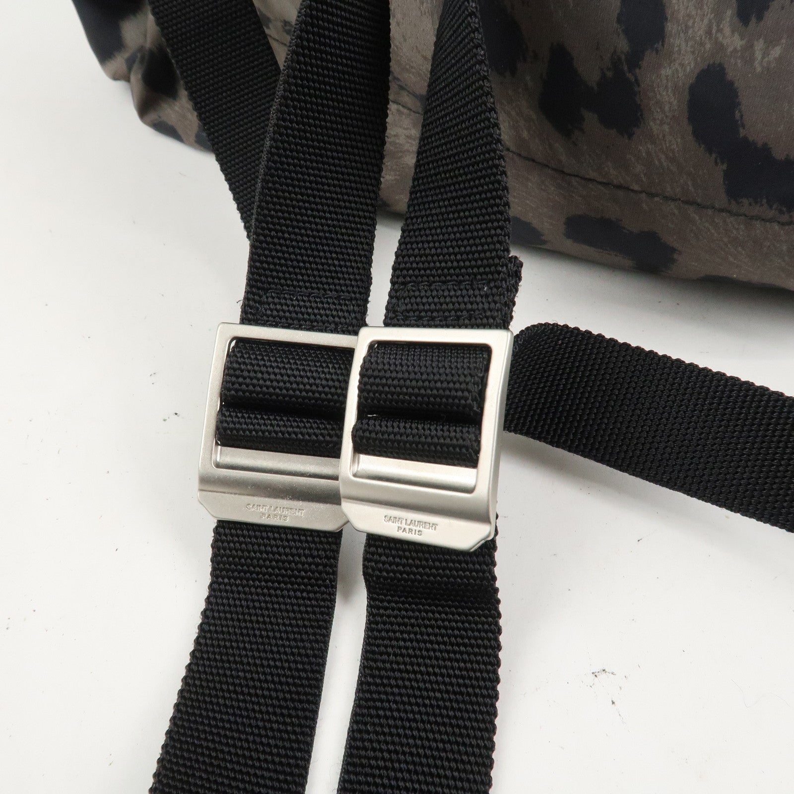 SAINT LAURENT PARIS Nylon Leather Foldable Backpack Bodybag Black 524974