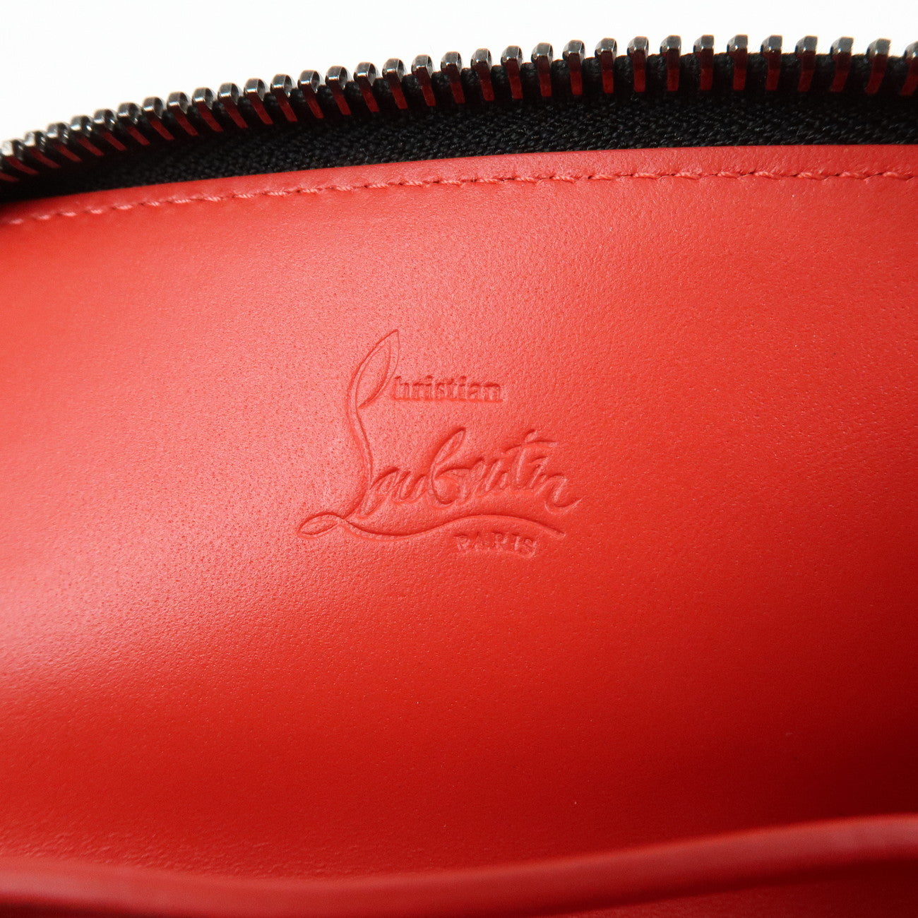 Christian Louboutin Leather Panettone Studs Key Case Black