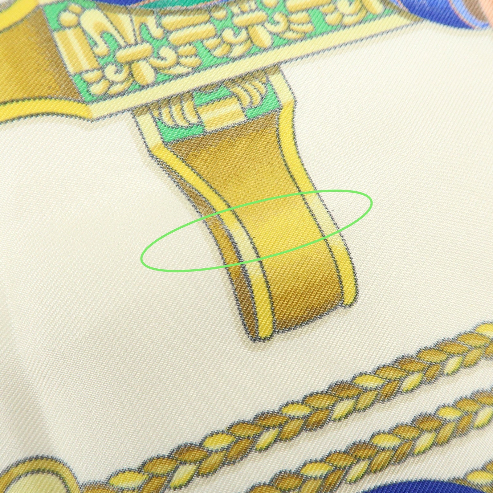 HERMES Carre 90 Silk 100% LES RUBANS DU CHEVAL Scarf Blue White