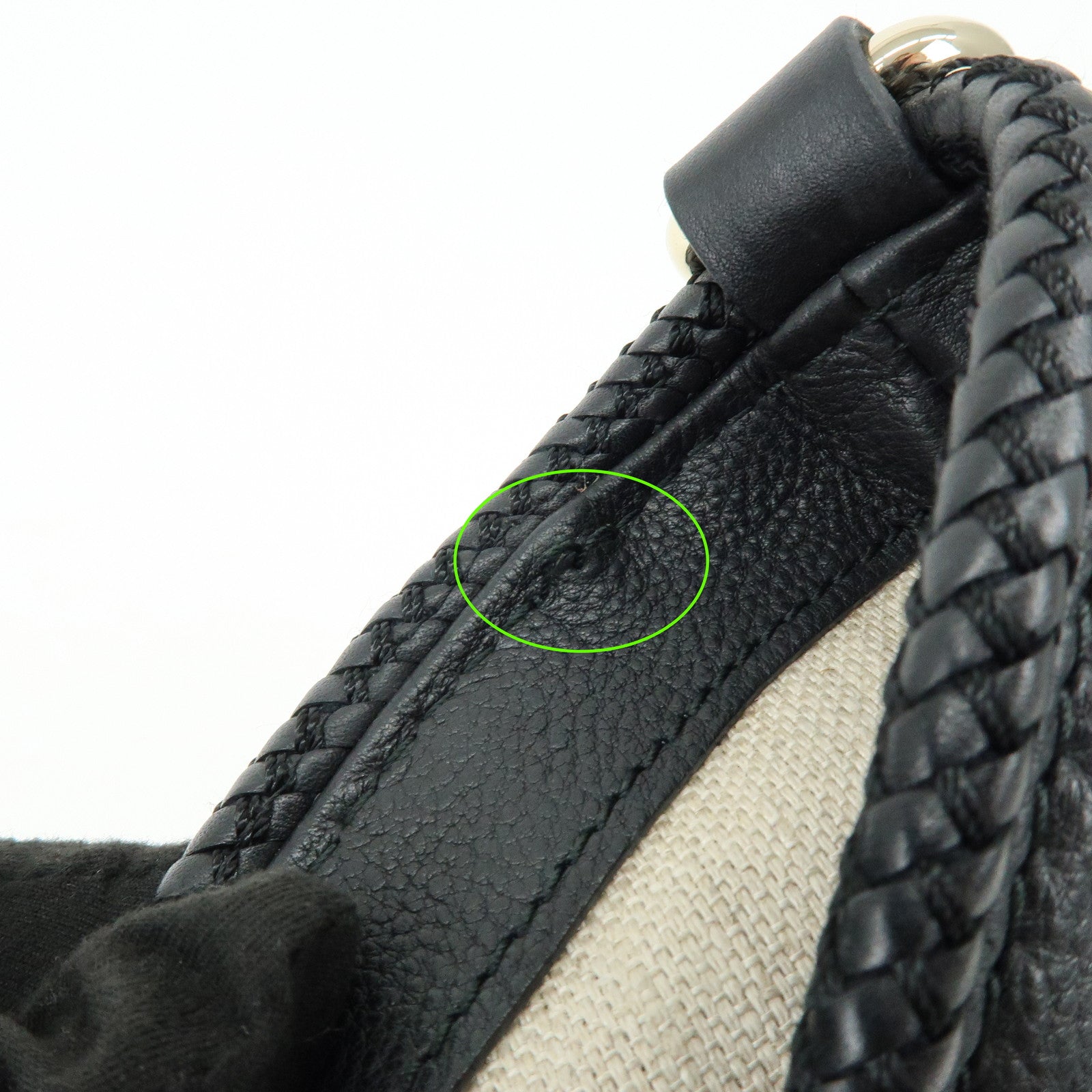 GUCCI Marrakech Leather Shoulder Bag Black 257026