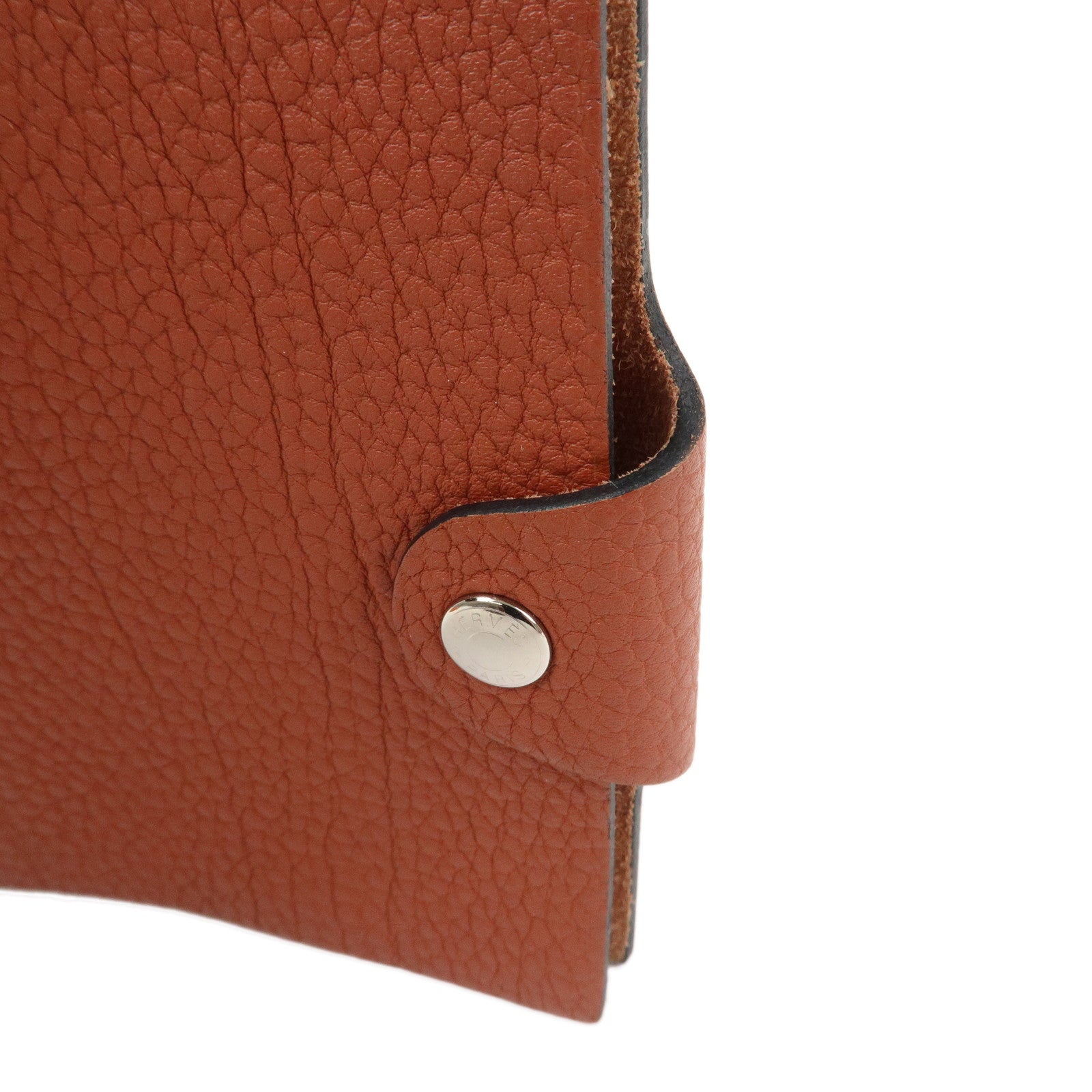 HERMES Ulysse Mini Leather A Stamped Notebook Planner Cover Brown