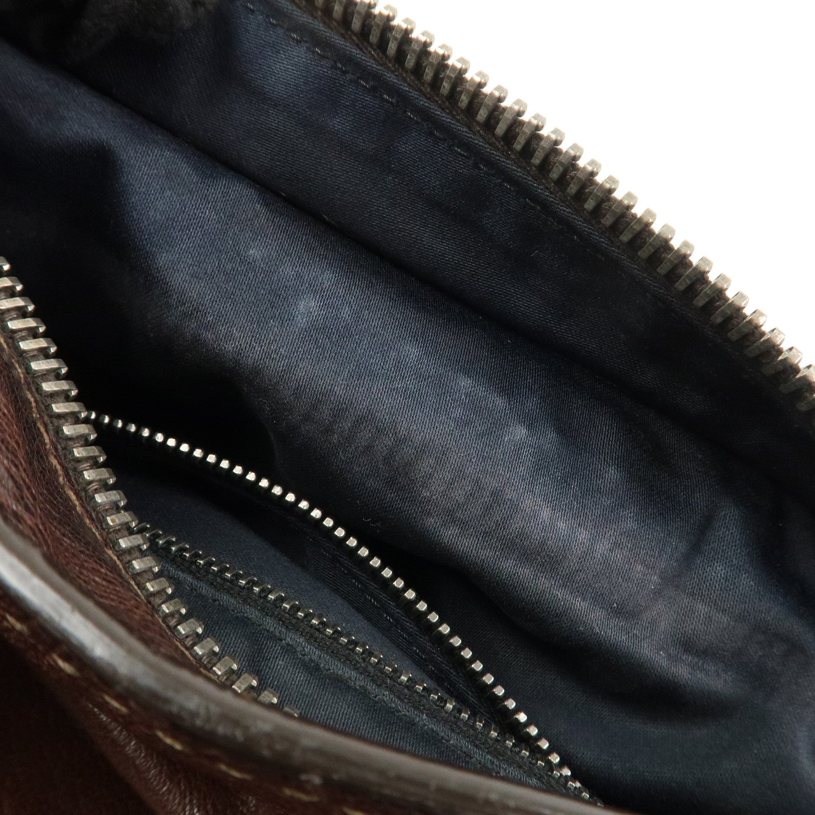MIU MIU Logo Leather Shoulder Bag Crossbody Bag Brown