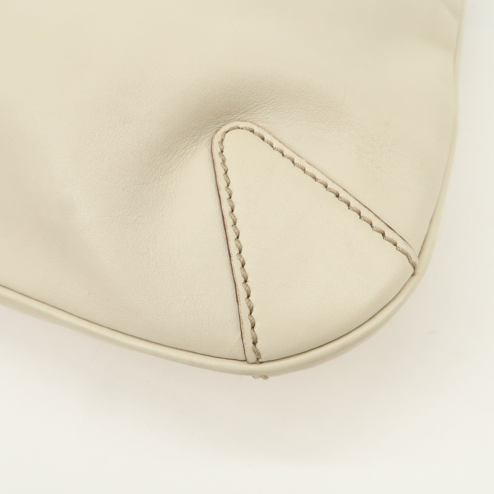 GUCCI Horsebit Leather Shoulder Bag Hand Bag Ivory 145826