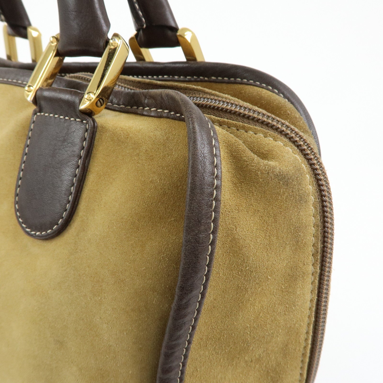 LOEWE Anagram Suede Leather Amazona 32 Hand Bag Boston Bag Brown