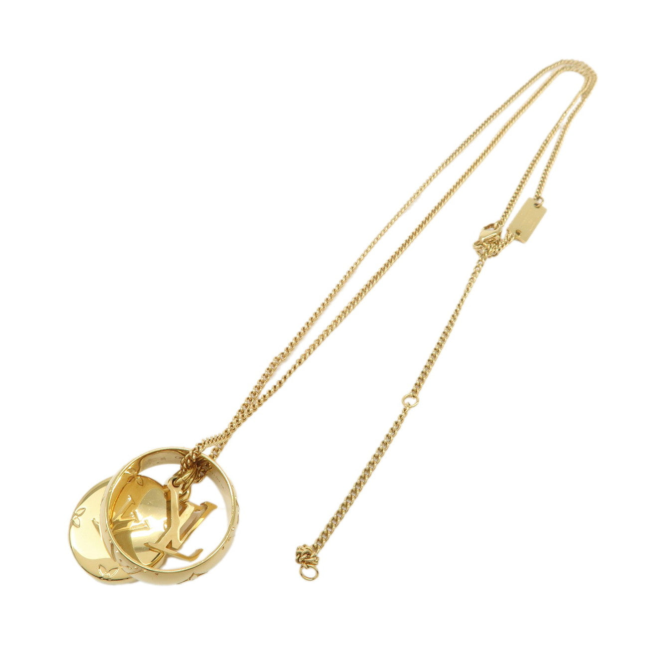 Louis Vuitton Monogram Ring Necklace M Gold M80189