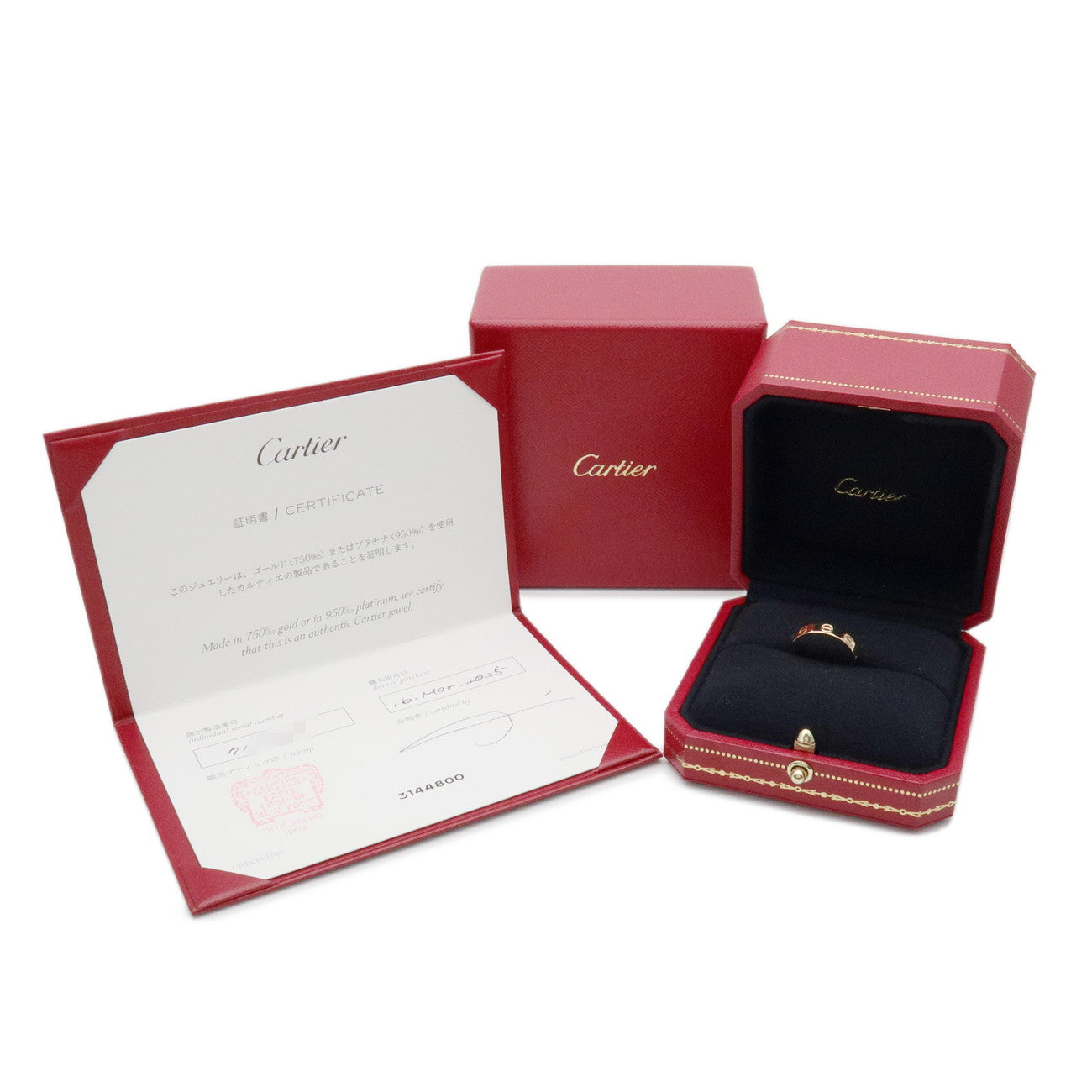 Cartier Mini Love Ring K18 750YG Yellow Gold #47 US4.5 EU47 HK8.5