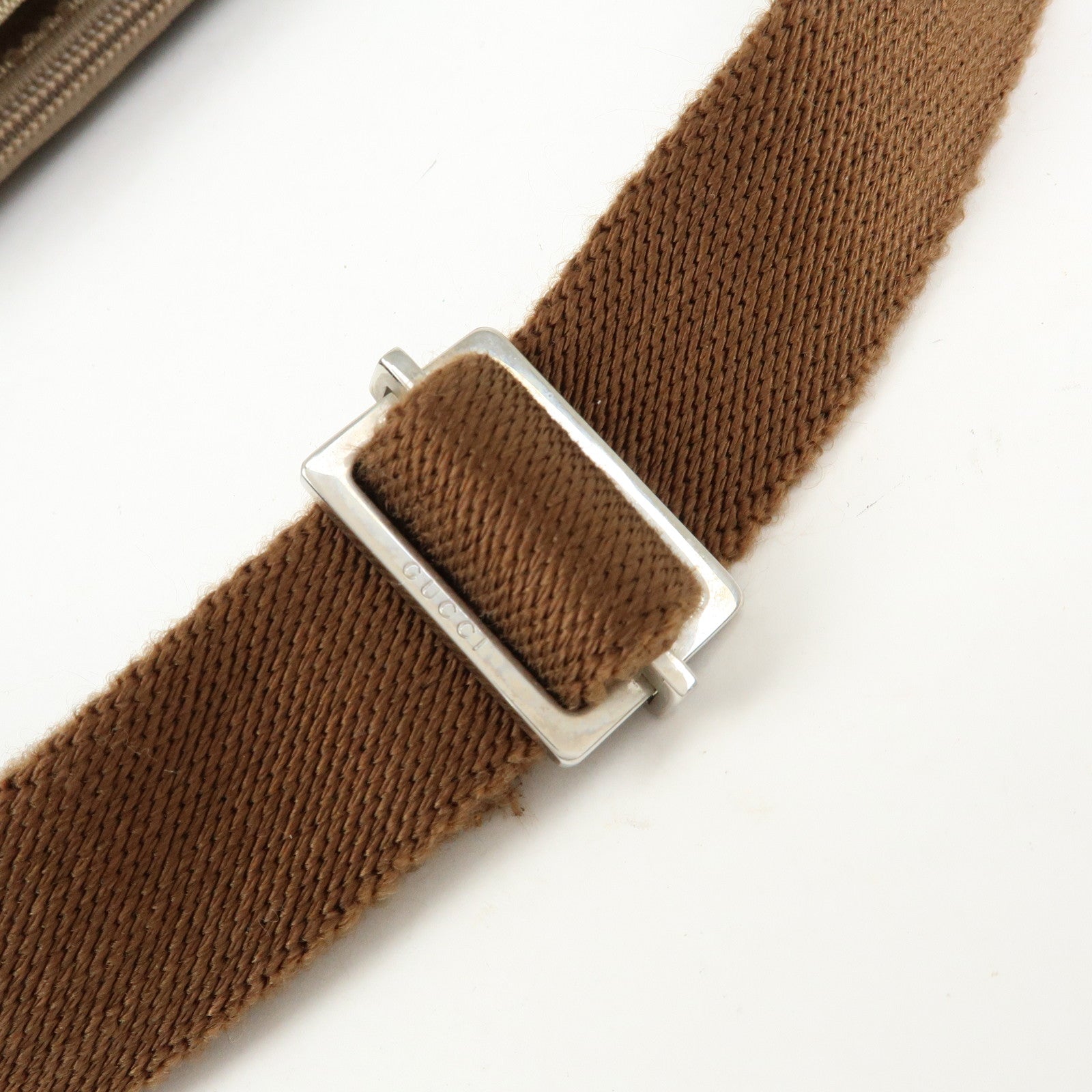 GUCCI GG Canvas Leather Shoulder Crossbody Bag Beige Brown 90474