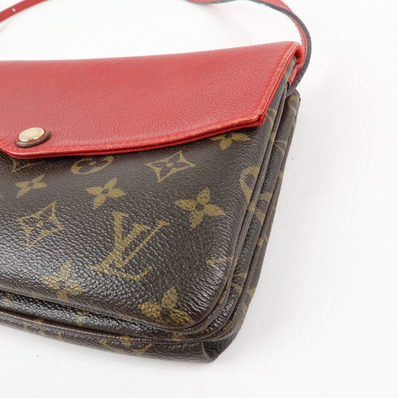 Louis Vuitton Monogram Twice Shoulder Crossbody Bag Cerise M50184