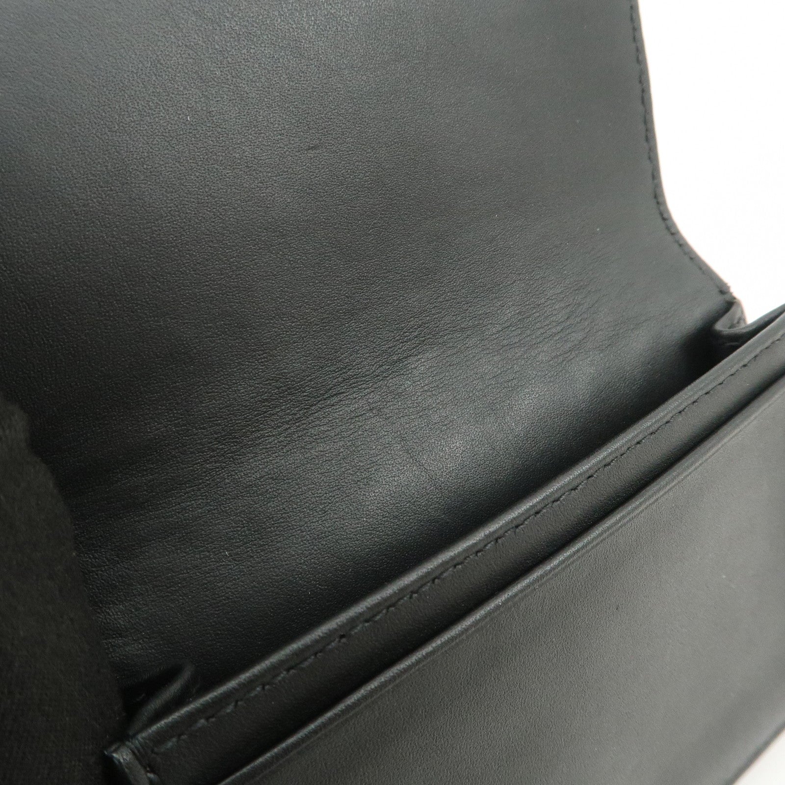 BOTTEGA VENETA Intrecciato Leather Card Case Card Holder Black