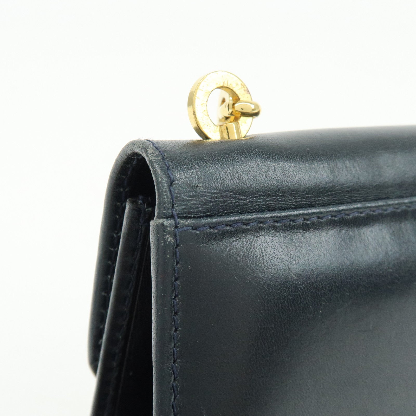Ferragamo Gancini Leather Mini Shoulder Bag Crossbody Bag Navy