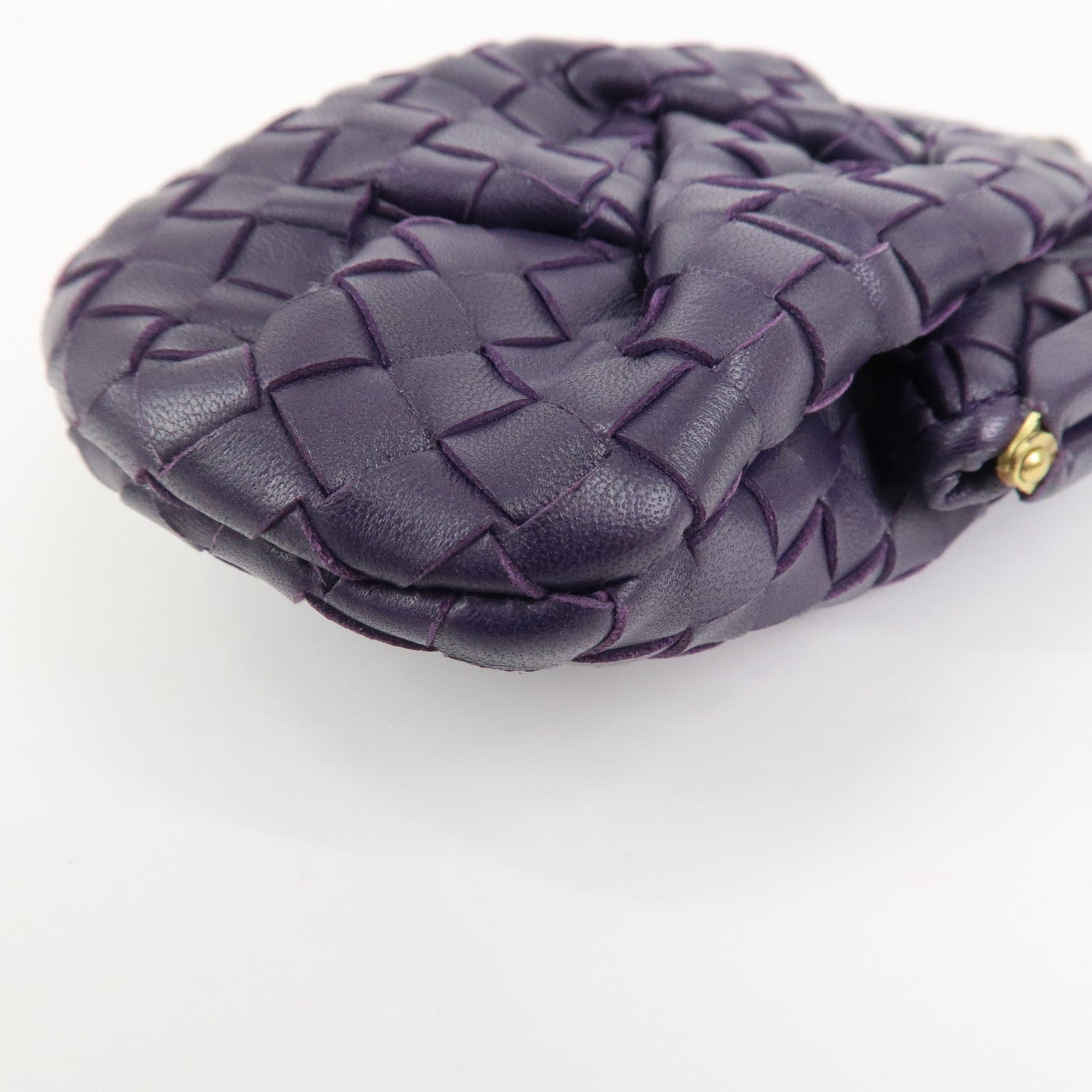 BOTTEGA VENETA Intrecciato Leather Coin Case Purple 203783