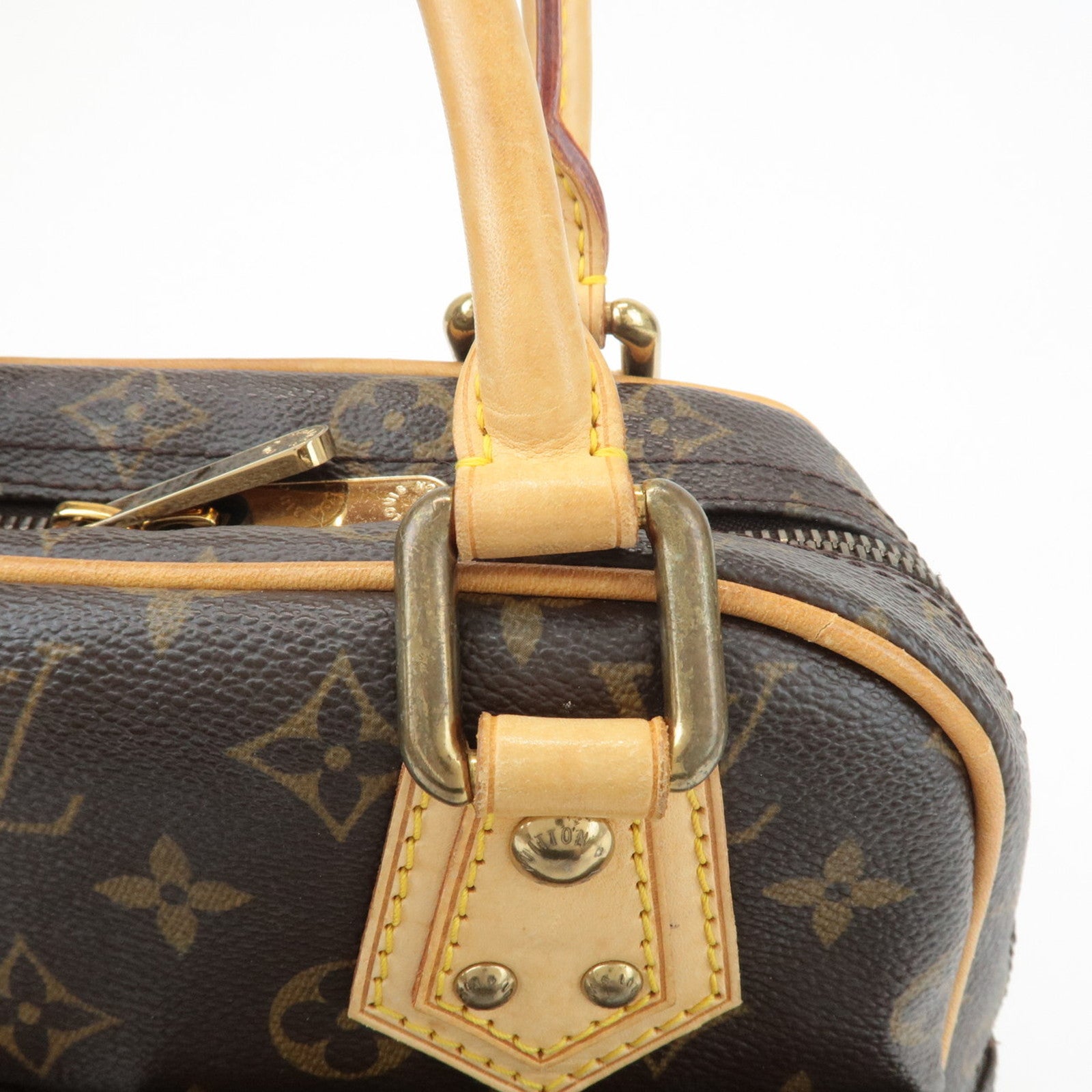 Louis Vuitton Monogram Manhattan PM Hand Bag Brown M40026