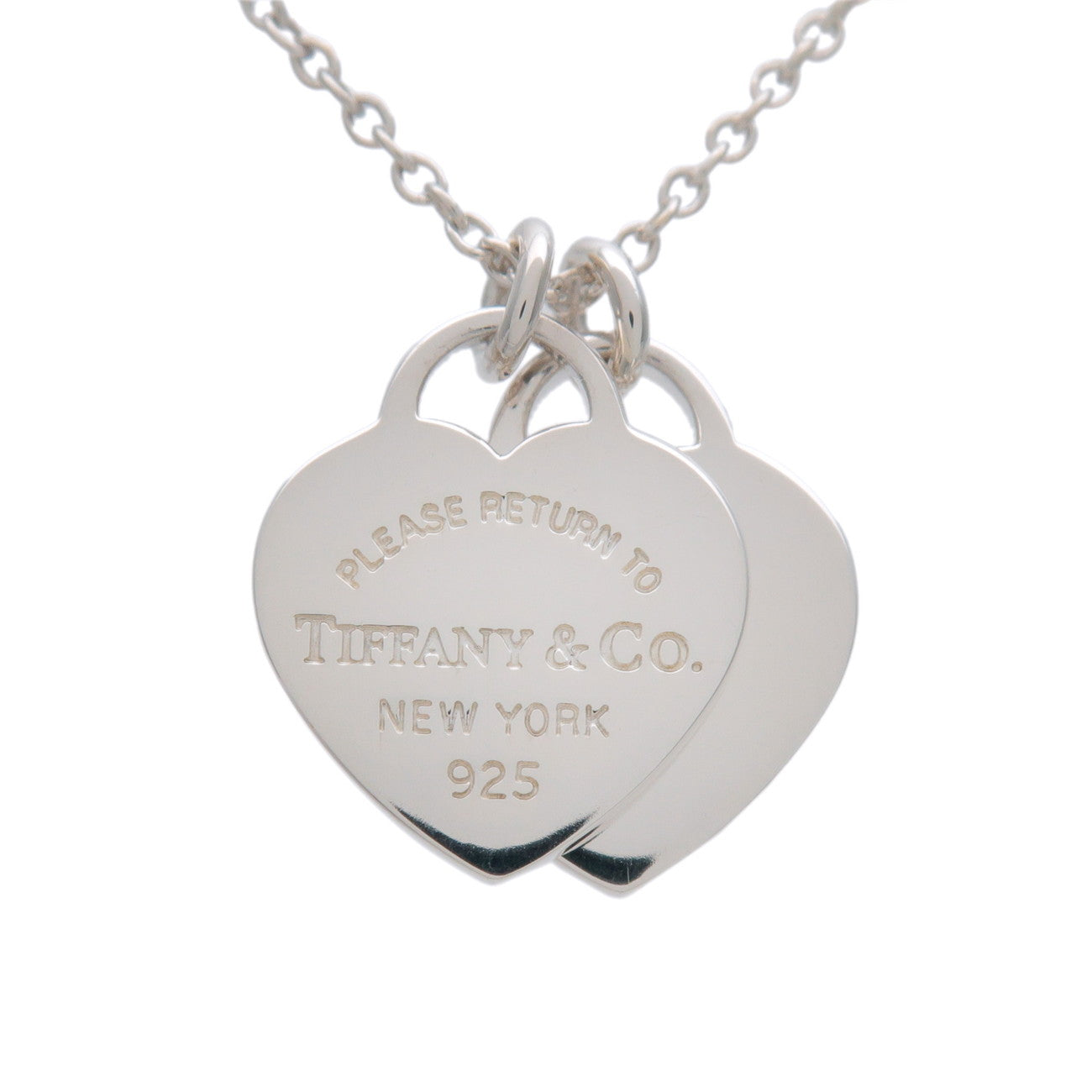 Tiffany & Co Return to Tiffany Mini Double Heart Tag Necklace SV925