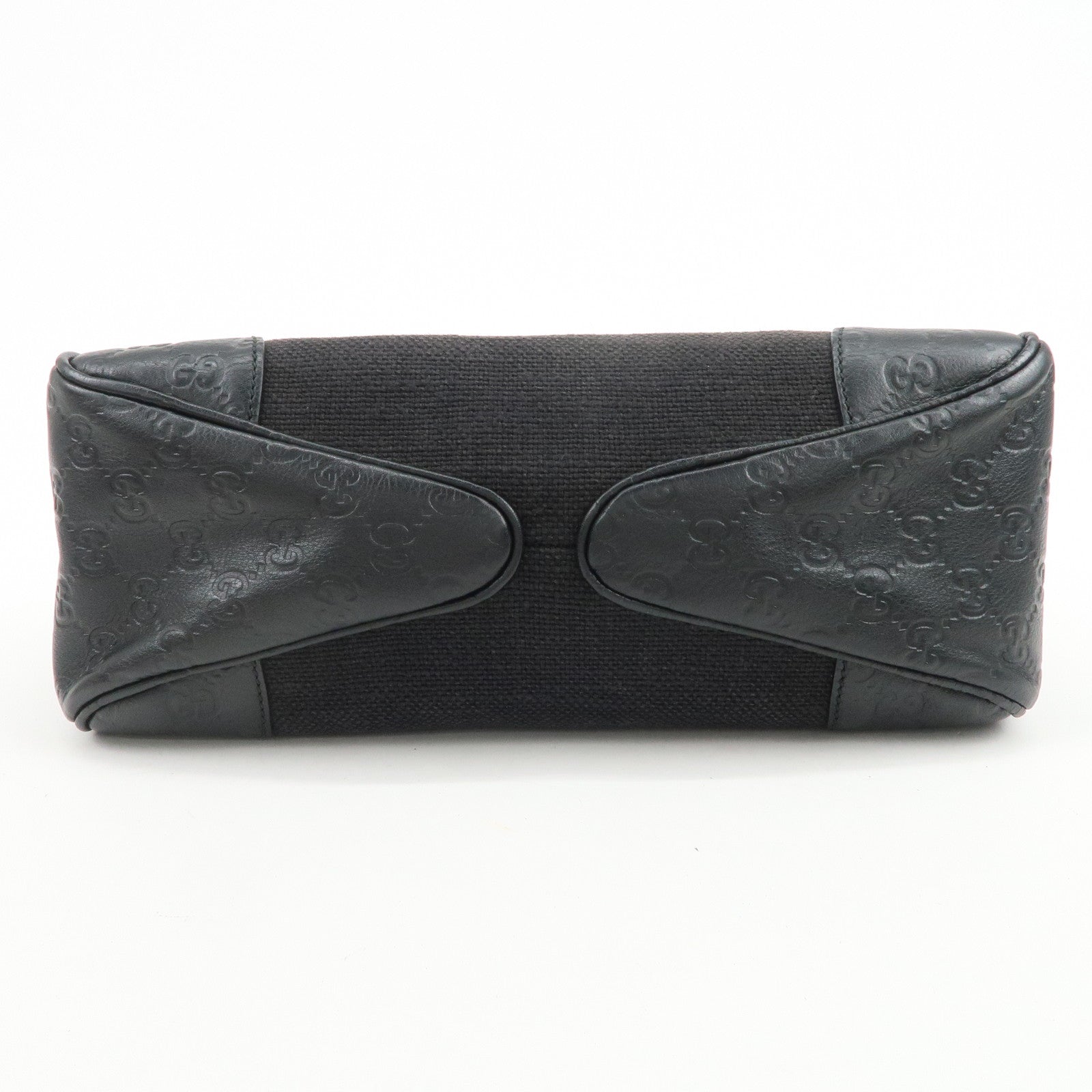 GUCCI Guccissima Leather Canvas Shoulder Bag Hand Bag Brown 257265